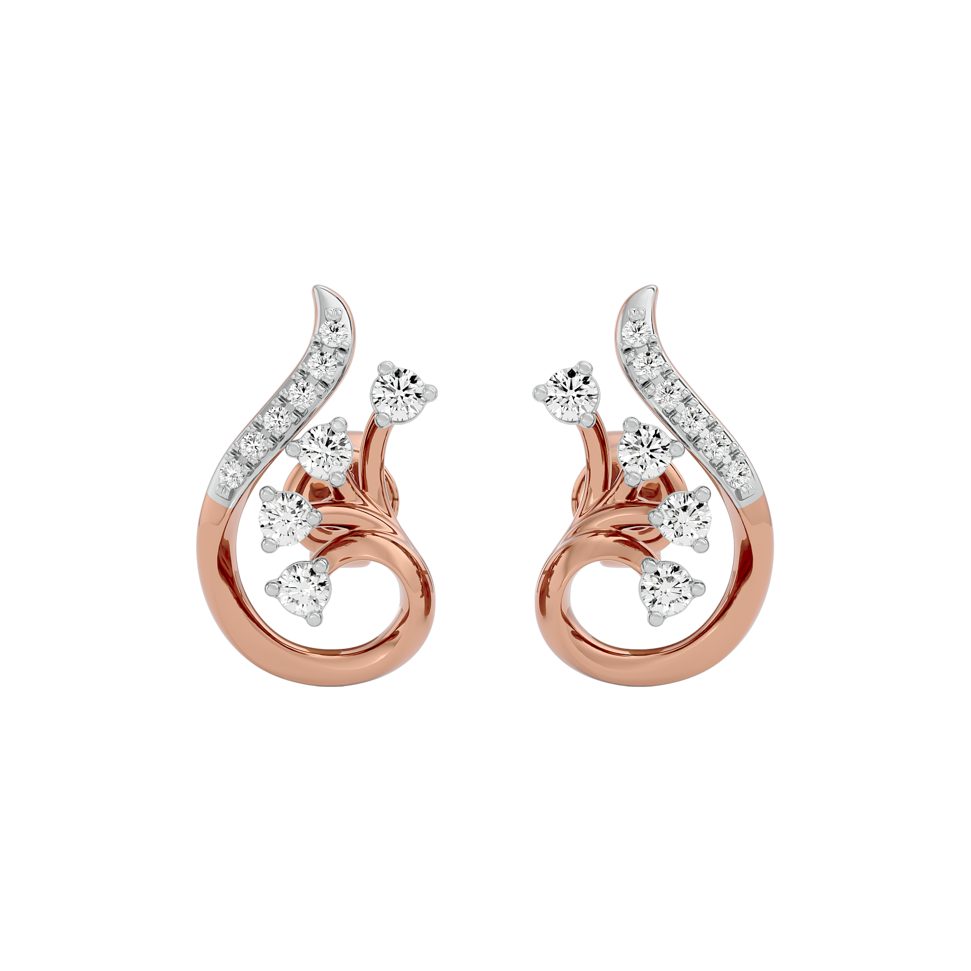 0.19Ct Diamond Rose Gold Earring - Blu Diamonds