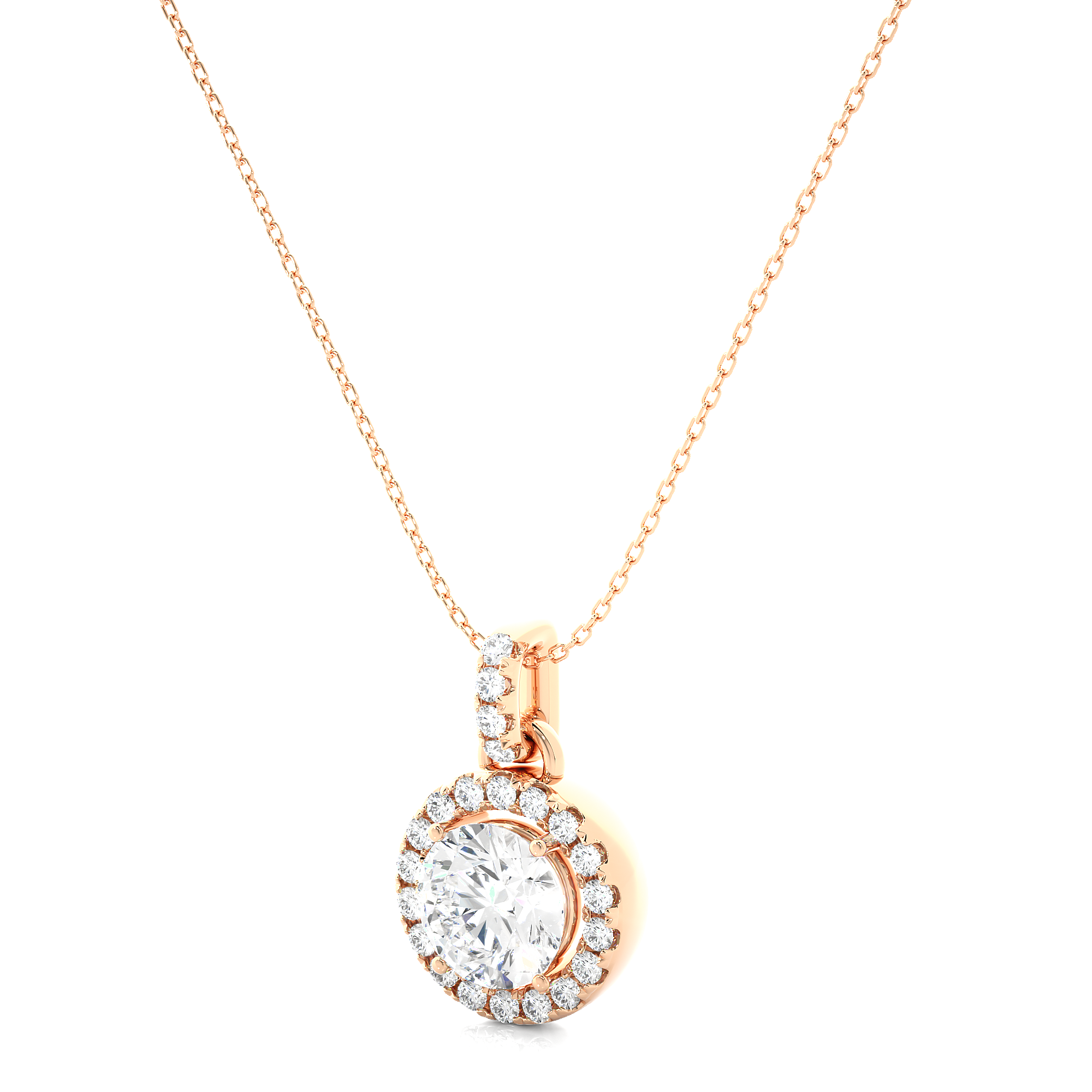 1.52Ct Pear Cut Diamond Pendant in Rose Gold - Blu Diamonds