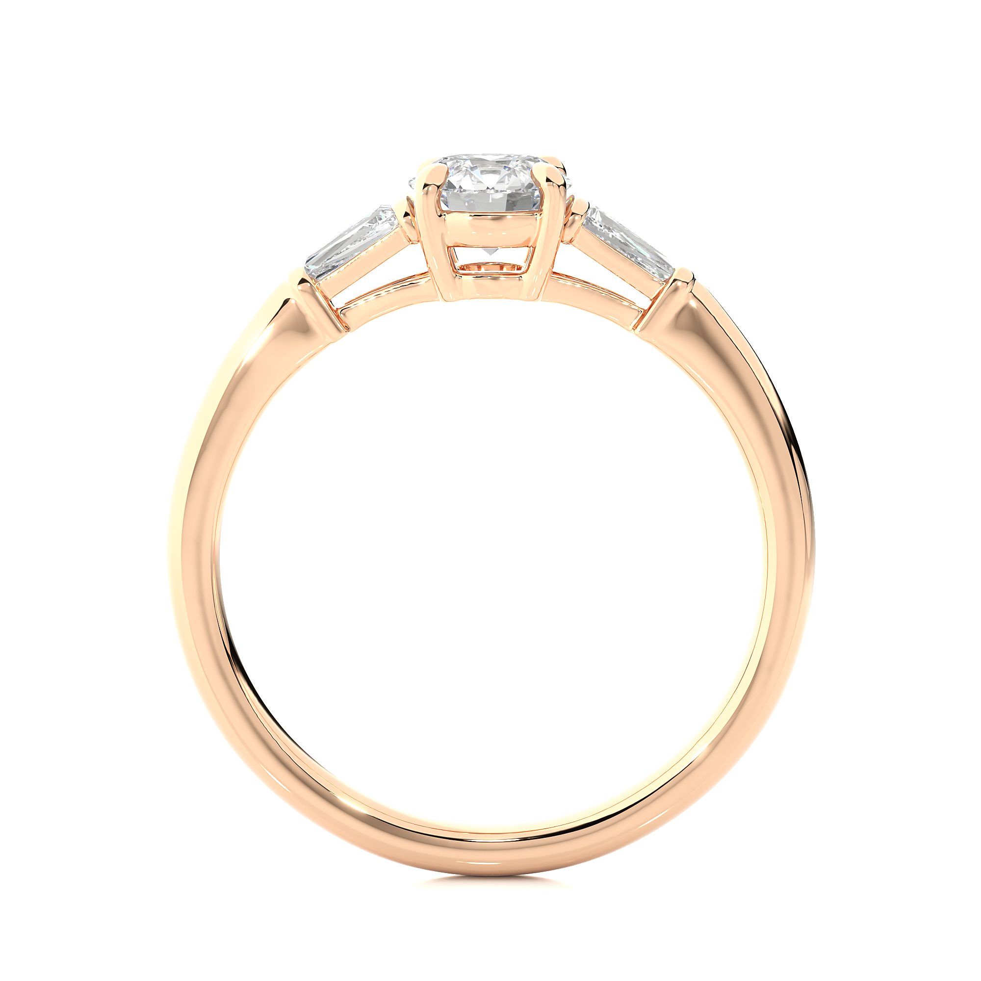 Triad Solitaire Lab Grown Diamond Ring