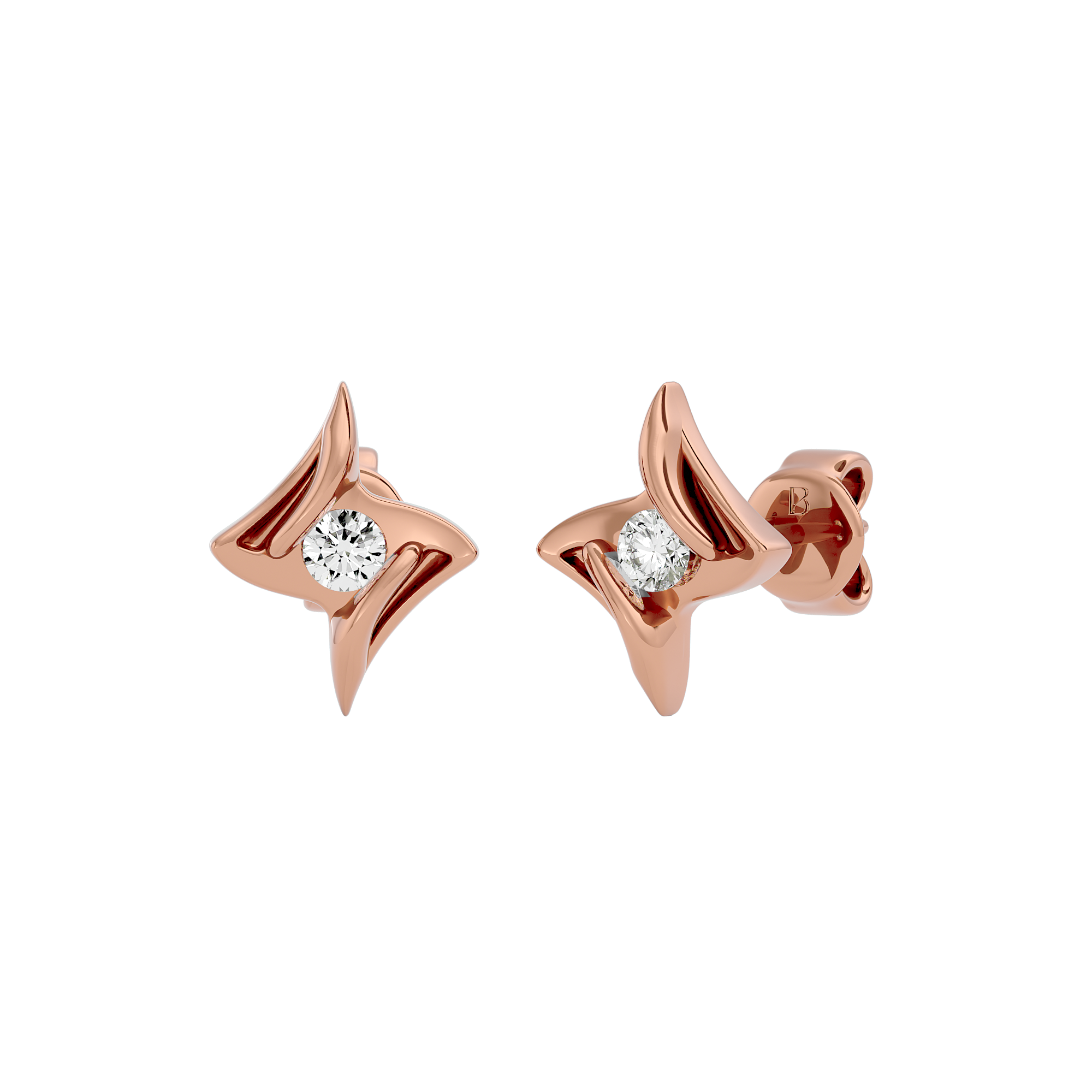 18K Gold Diamond Earrings for Women - 235-DER266 in 3.000 Grams