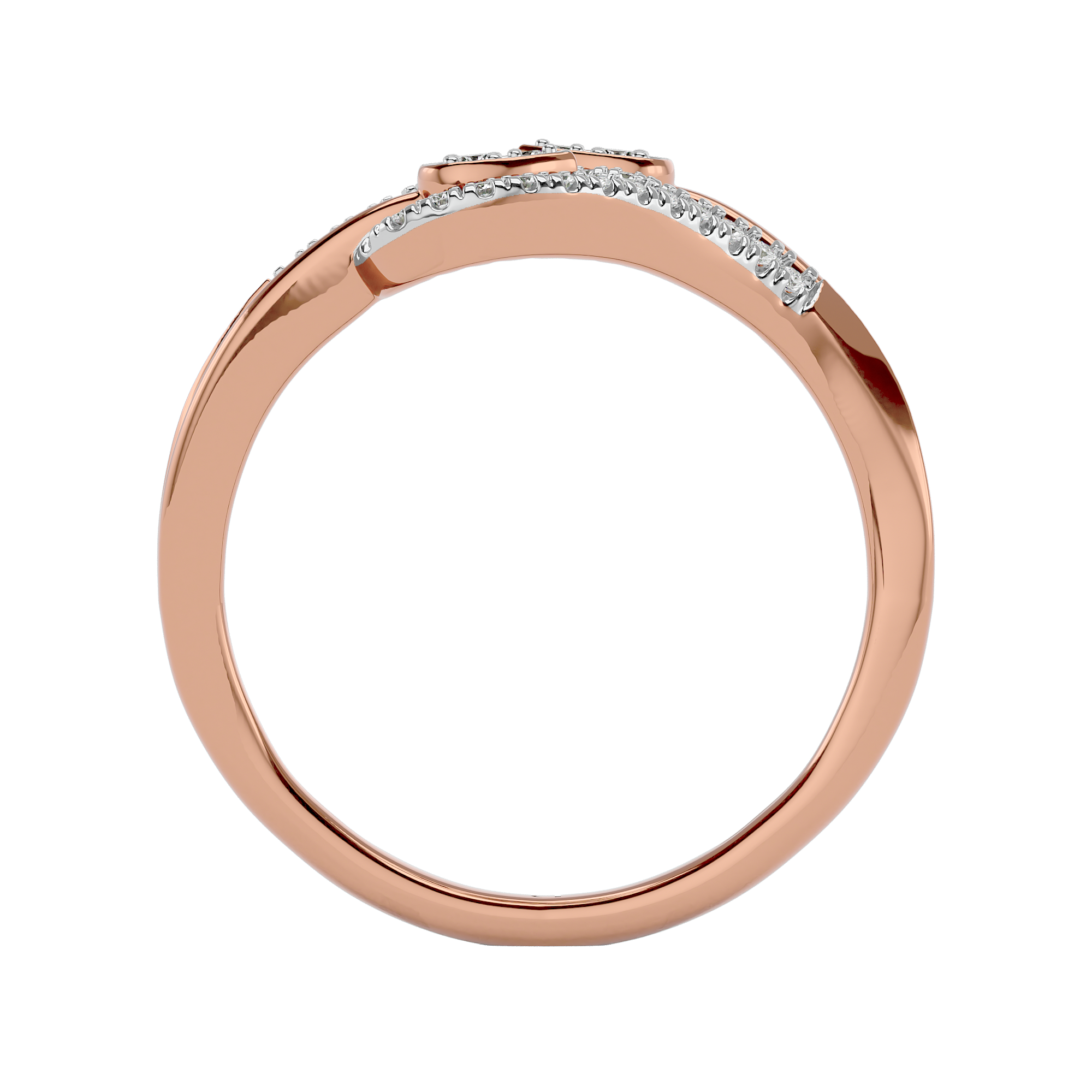 0.24 Ct Round Cut Promise Ring in 14Kt Rose Gold - Blu Diamonds