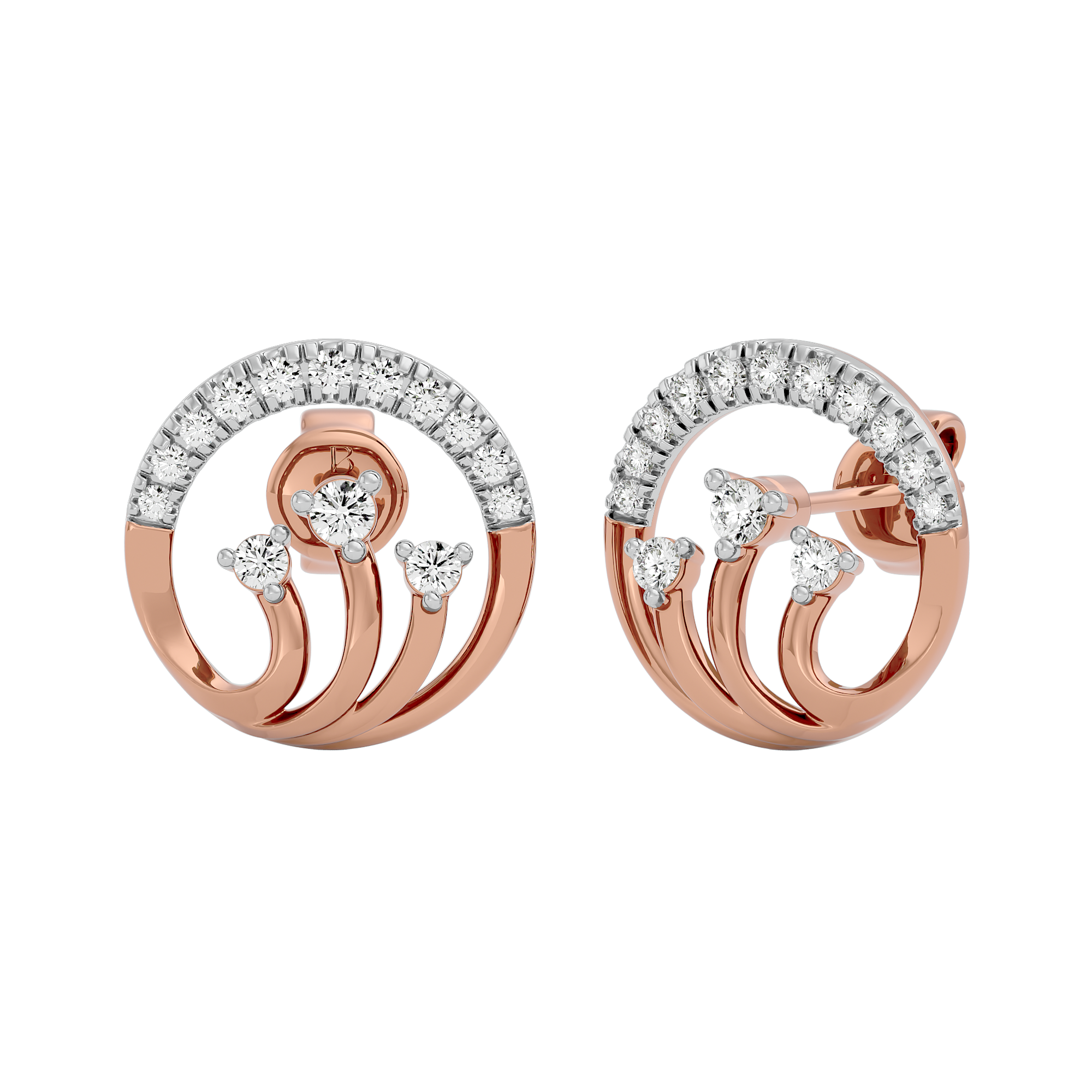 Ethereal Crescent Lab Grown Diamond Earrings