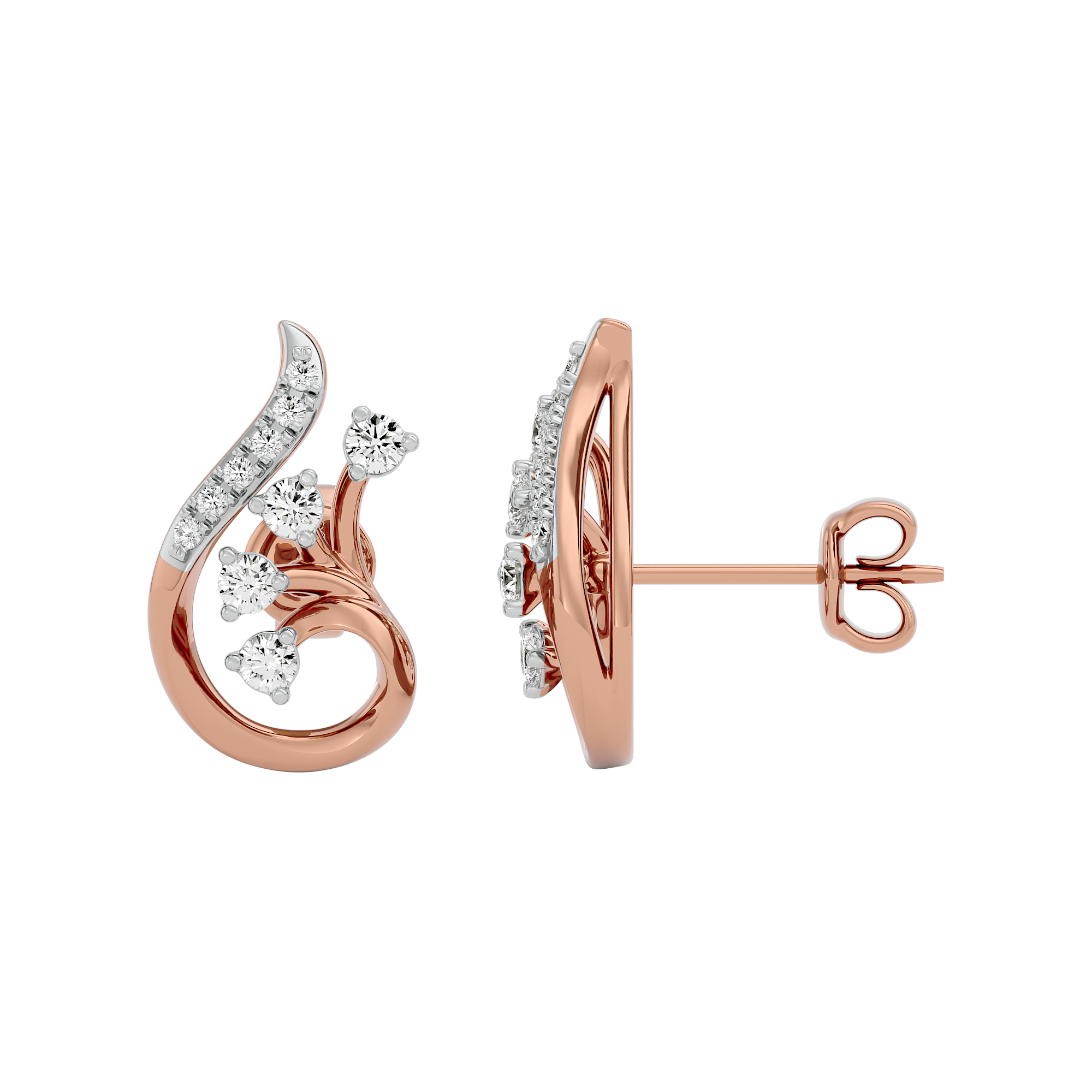 0.19Ct Diamond Earring in Rose Gold - Blu Diamonds