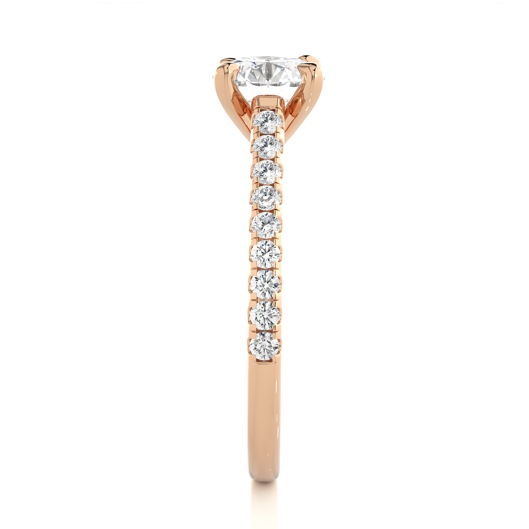 1.36Ct Round Lab Grown Diamond Ring in 14Kt Rose Gold - Blu Diamonds