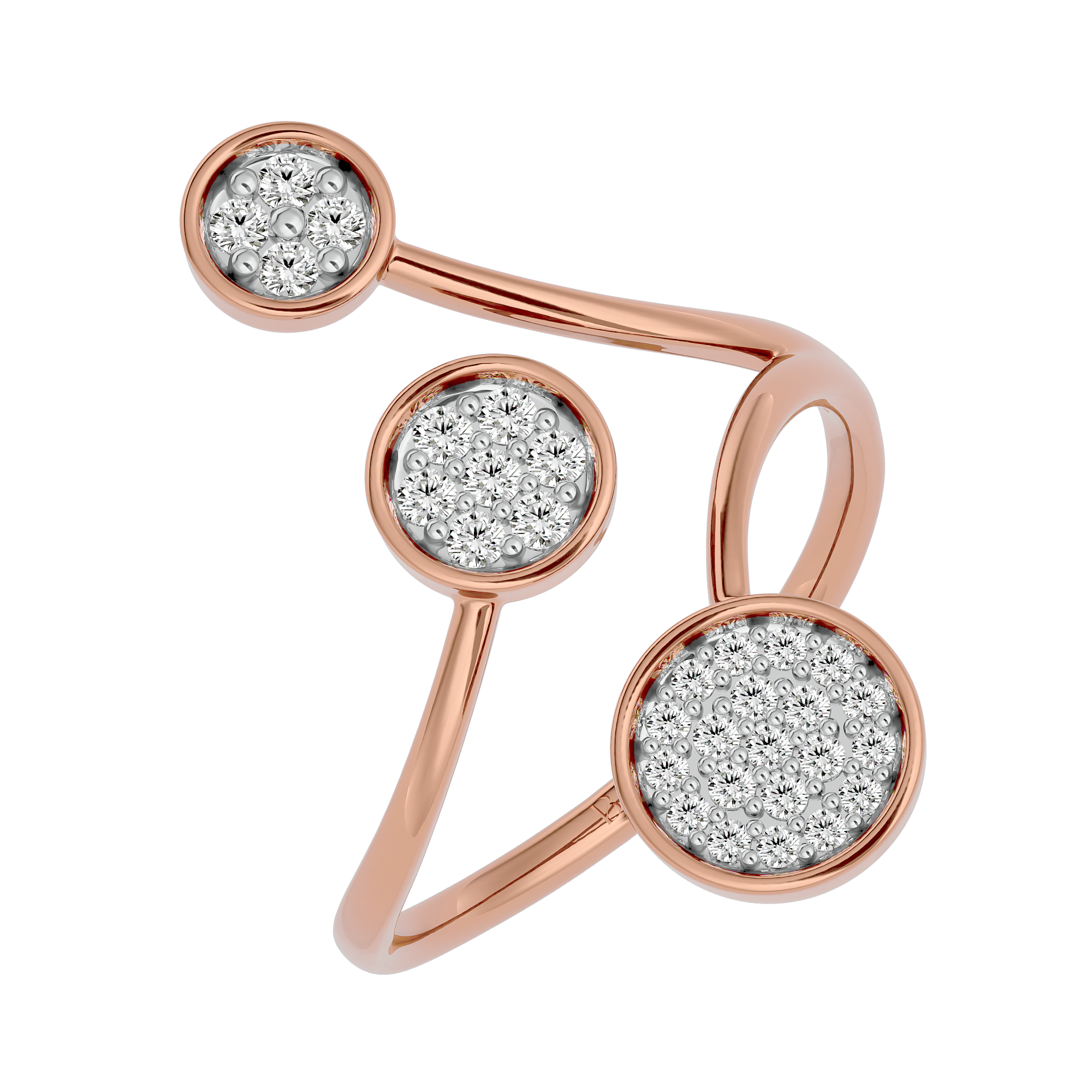 0.32 Ct Round Diamond Ring in 14Kt Rose Gold For Women - Blu Diamonds