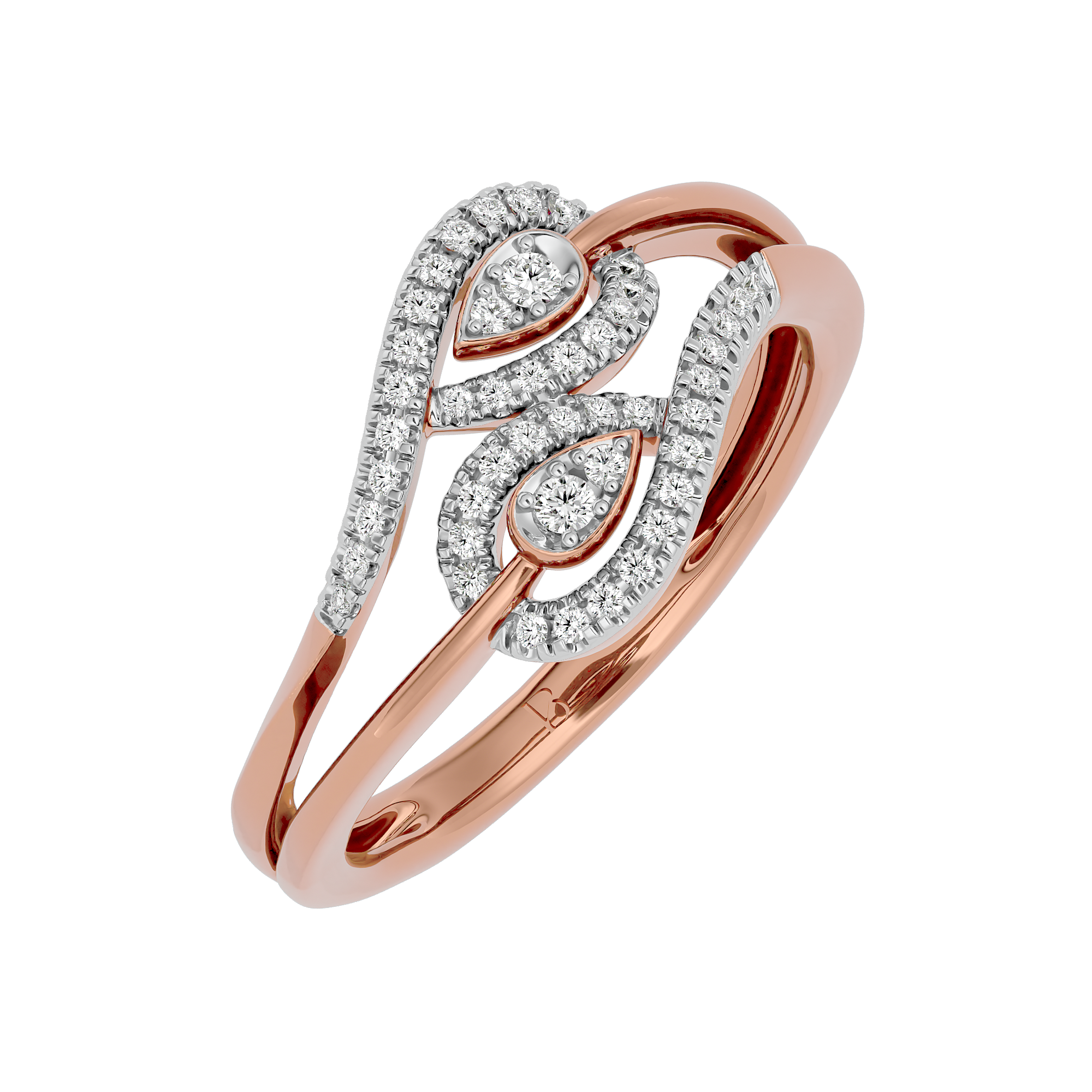 14Kt Rose Gold 0.24 Ct Round Cut Promise Ring - Blu Diamonds