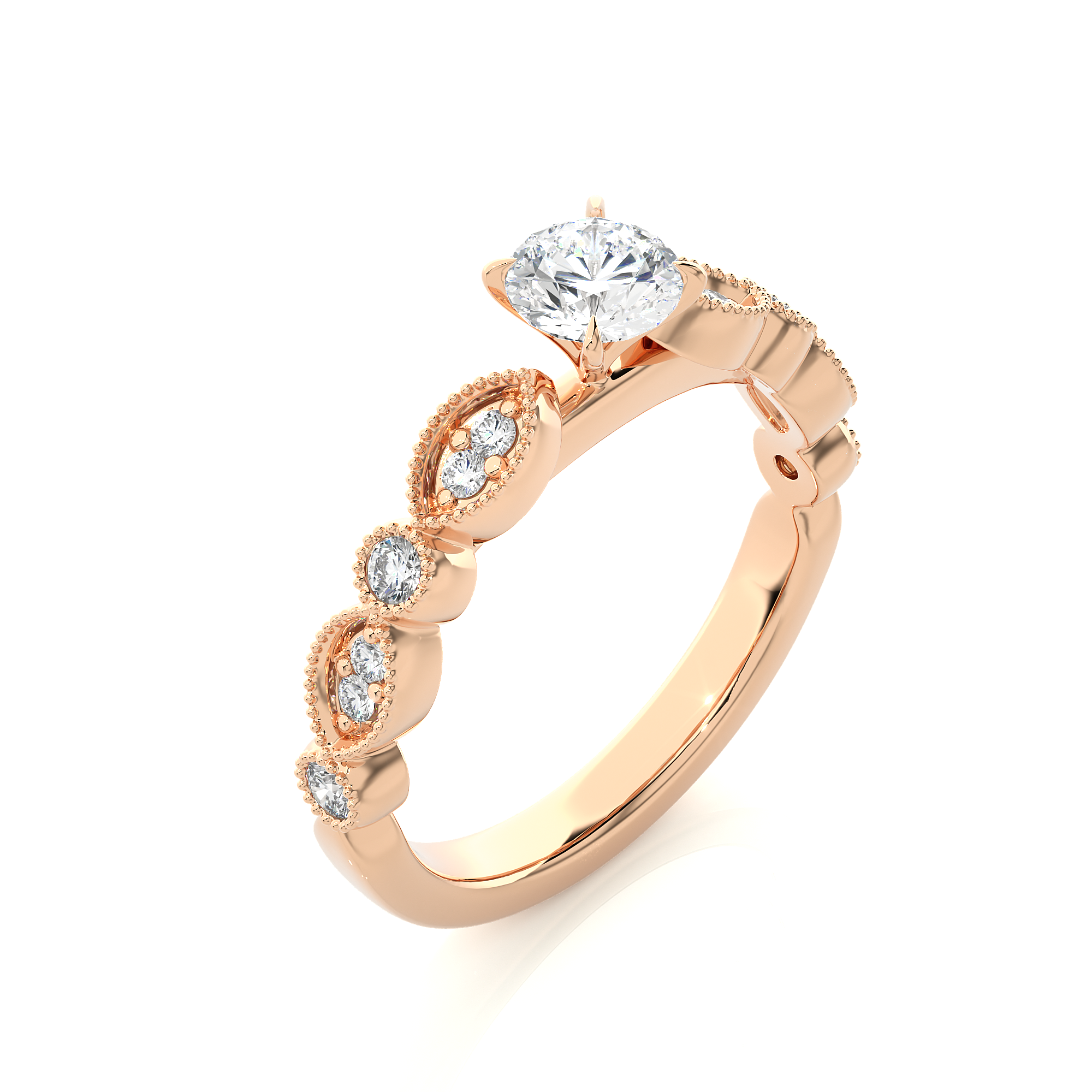 Victorian Splendor Solitaire Lab Grown Diamond Ring