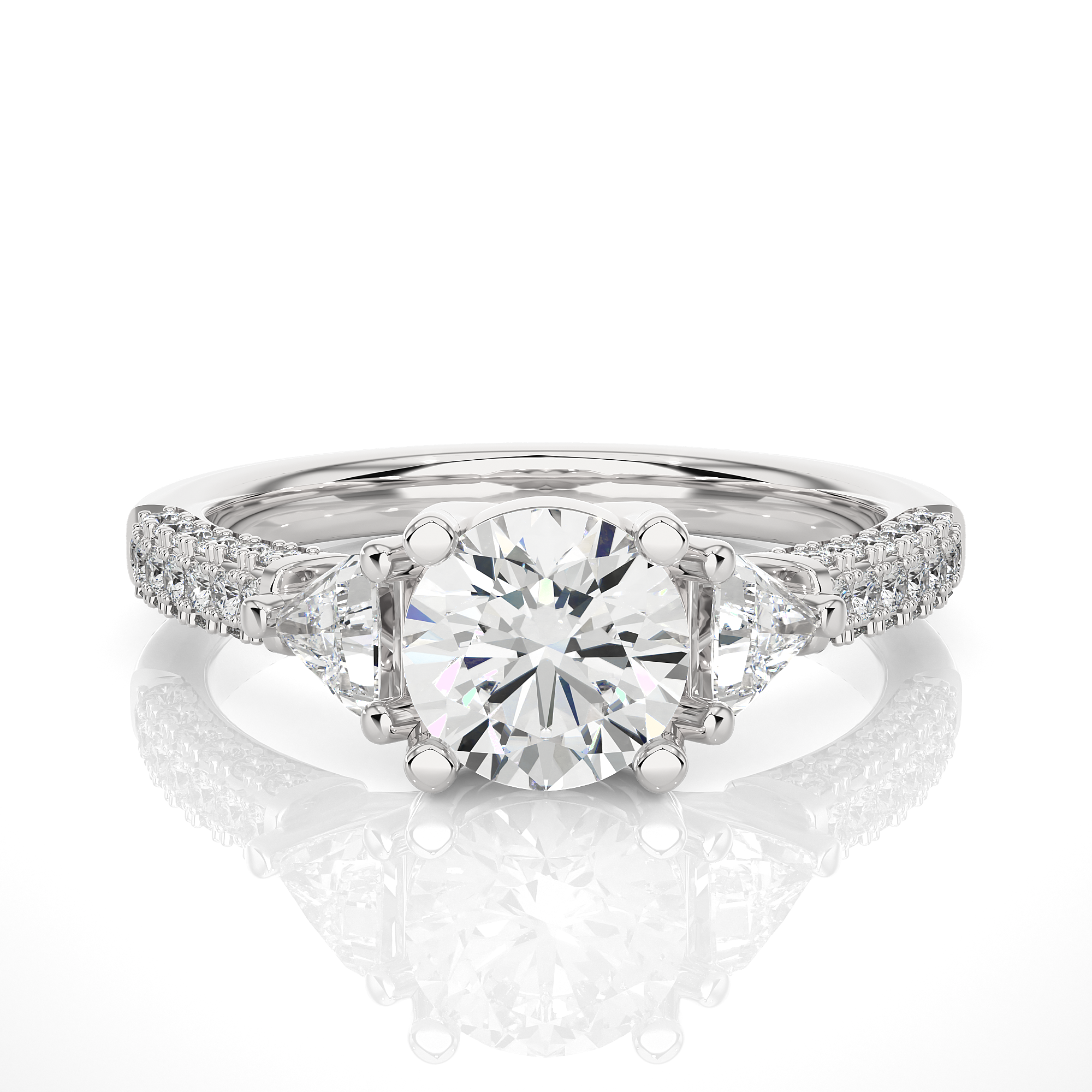 1.63 Ct Round Solitaire Diamond White Gold Ring - Blu Diamonds