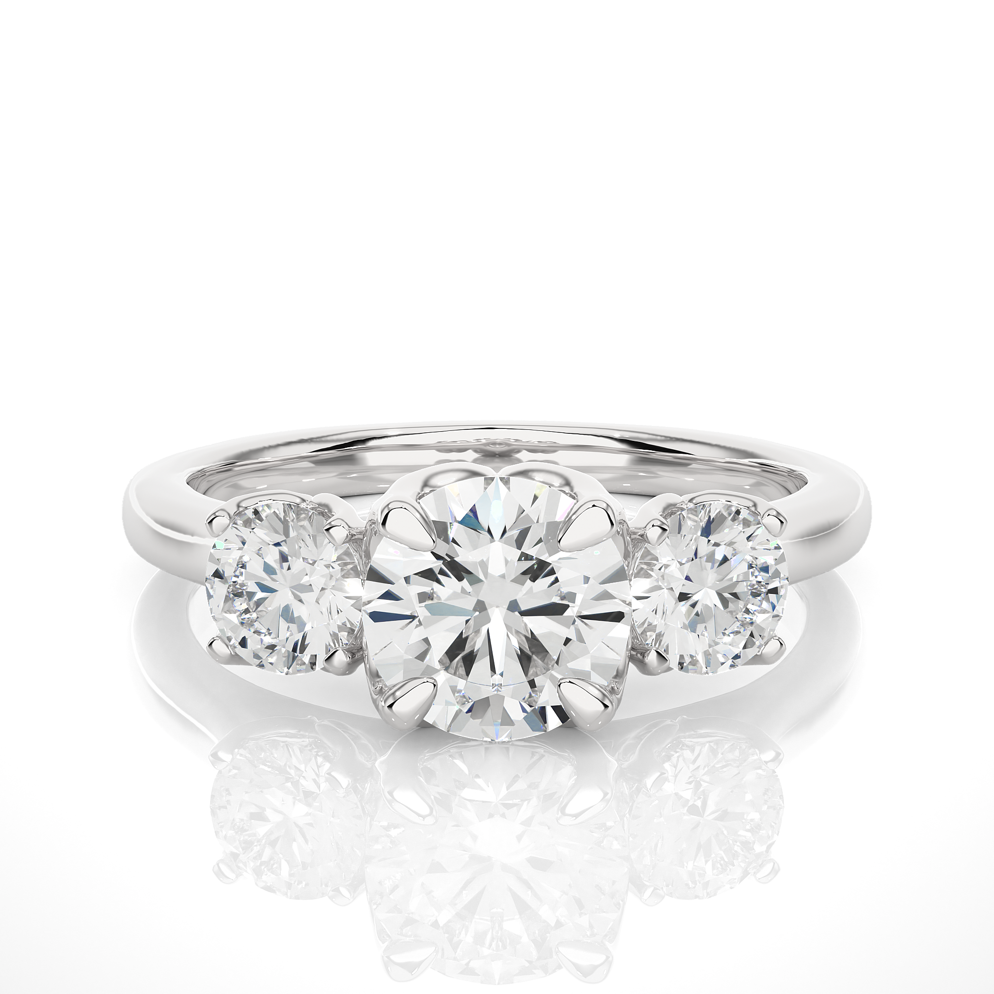 Trinet Solitaire Lab Grown Diamond Ring