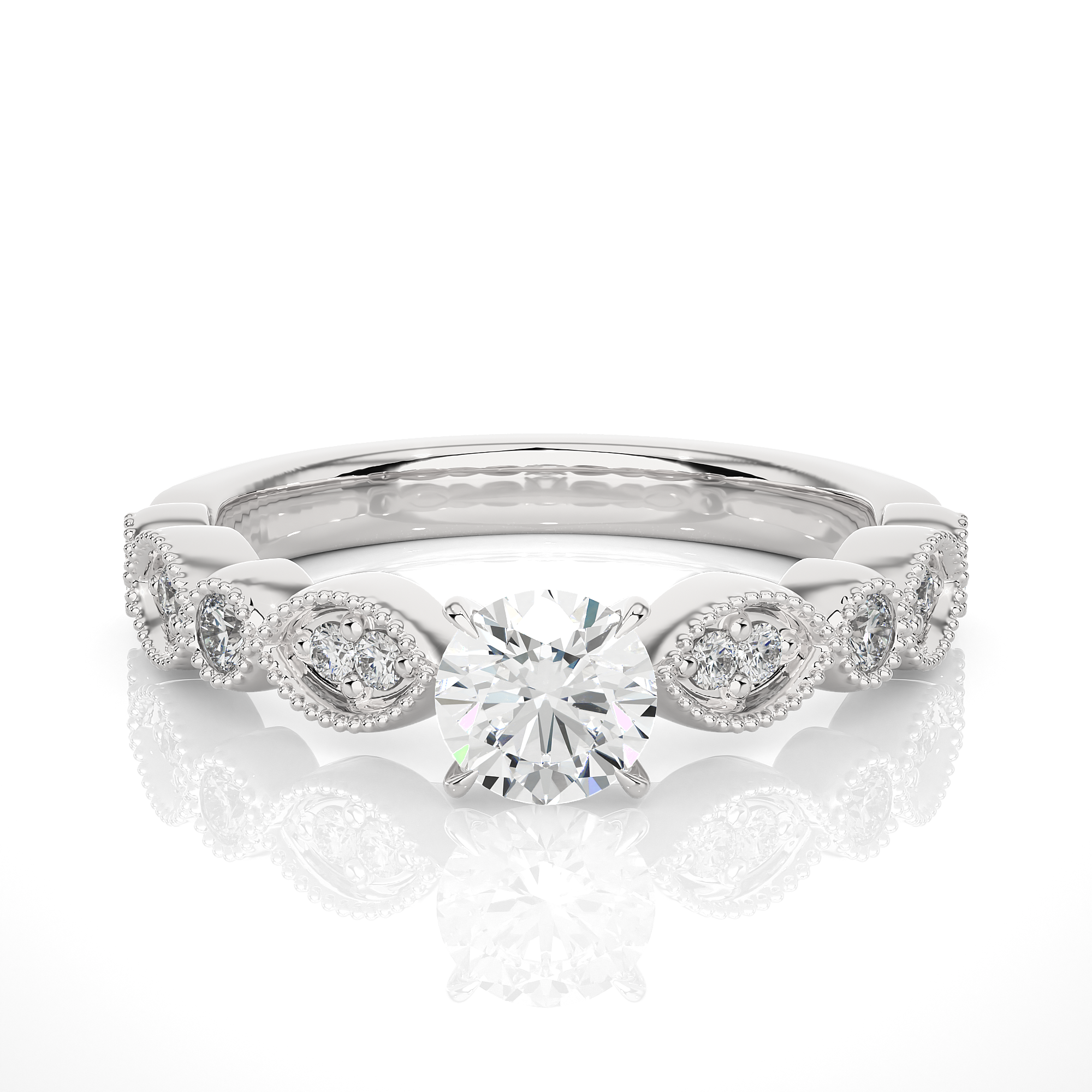 Victorian Splendor Solitaire Lab Grown Diamond Ring