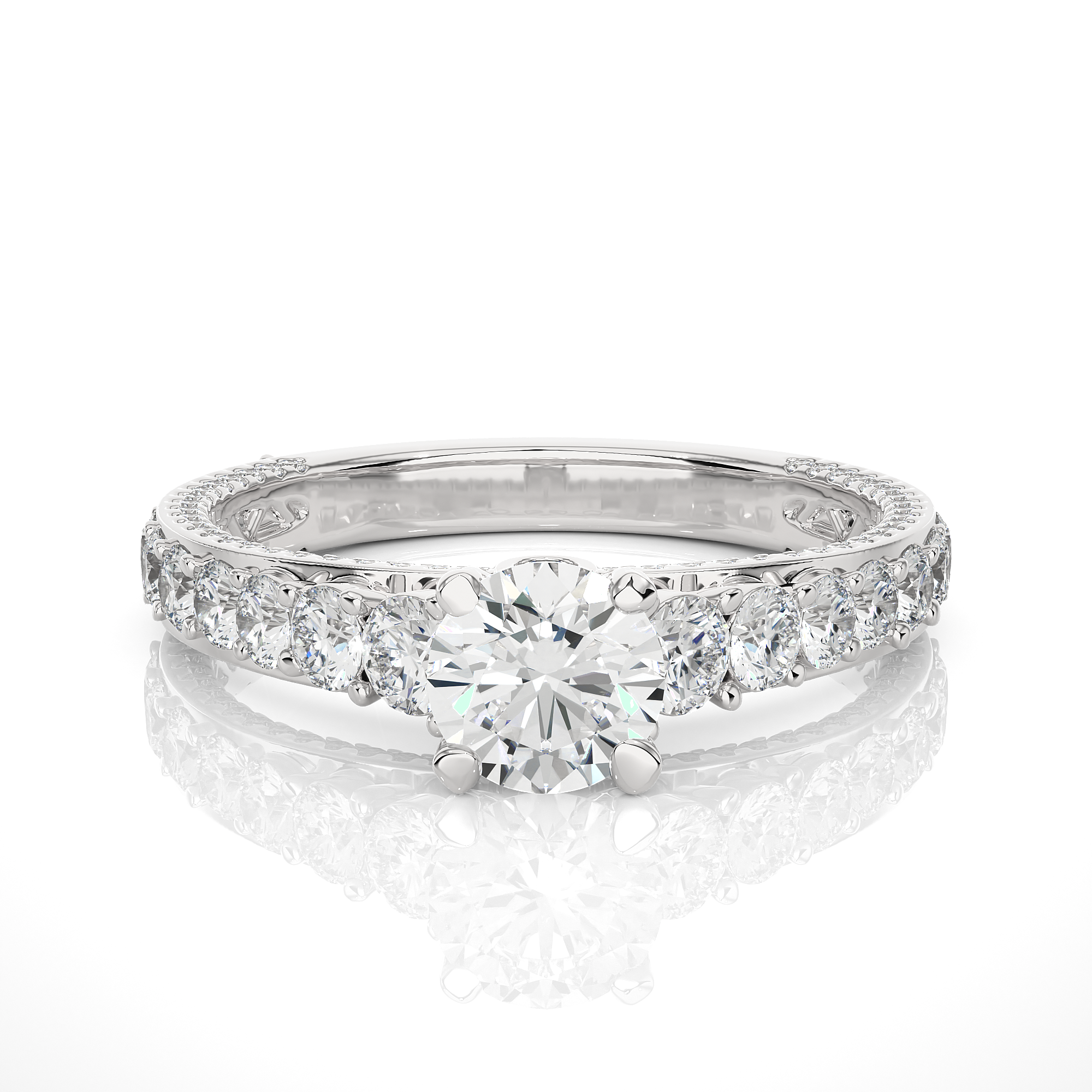 Charme de l'Art Nouveau Solitaire Lab Grown Diamond Ring