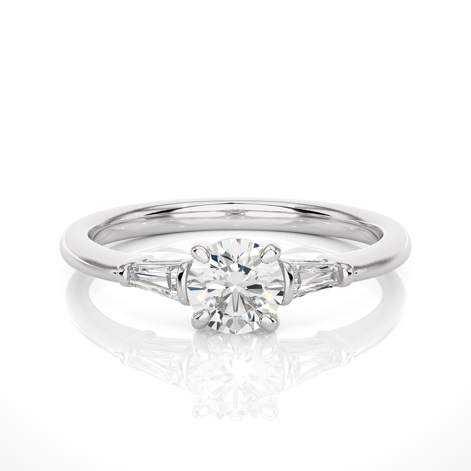 Triad Solitaire Lab Grown Diamond Ring