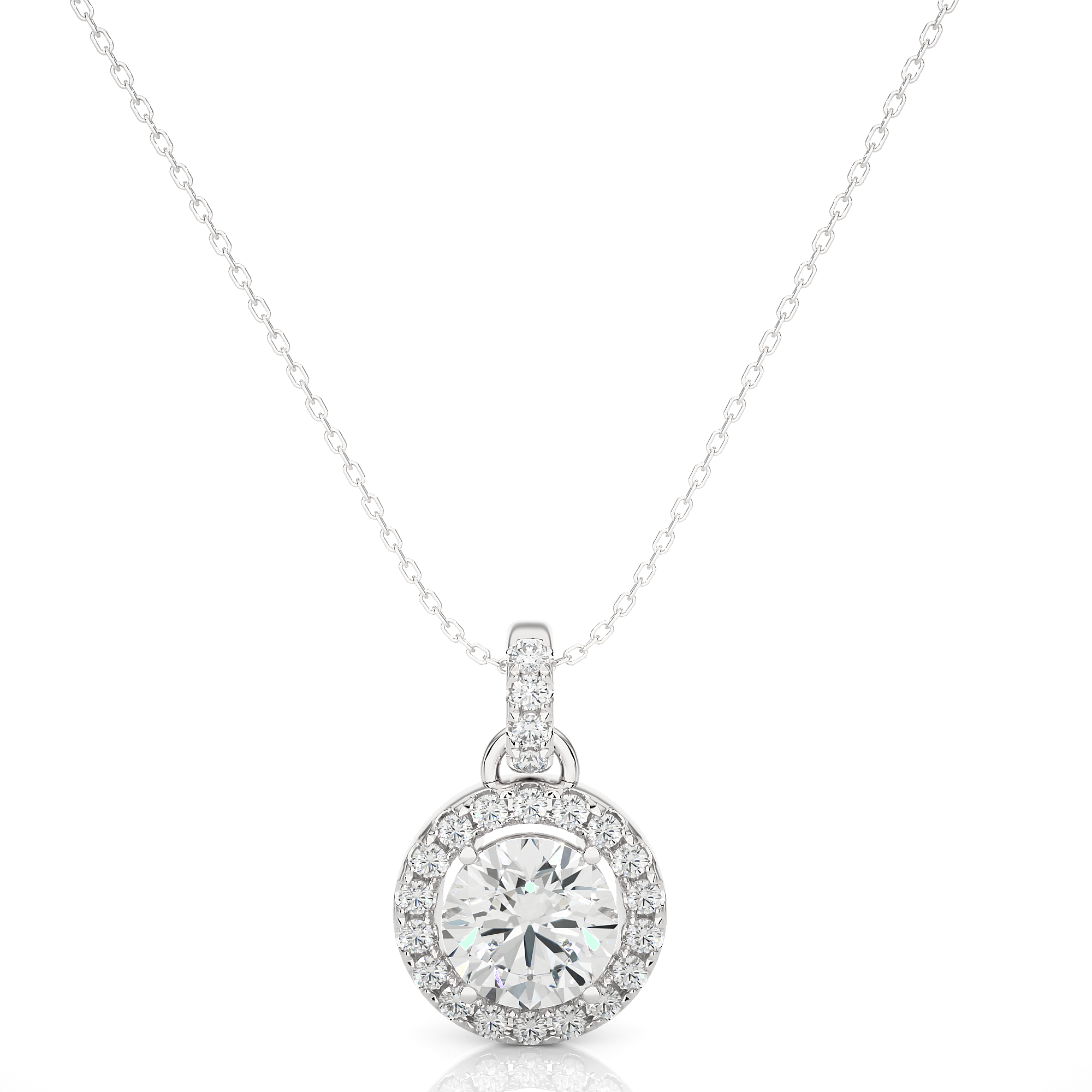 White Gold 1.52Ct Pear Cut Diamond Pendant - Blu Diamonds