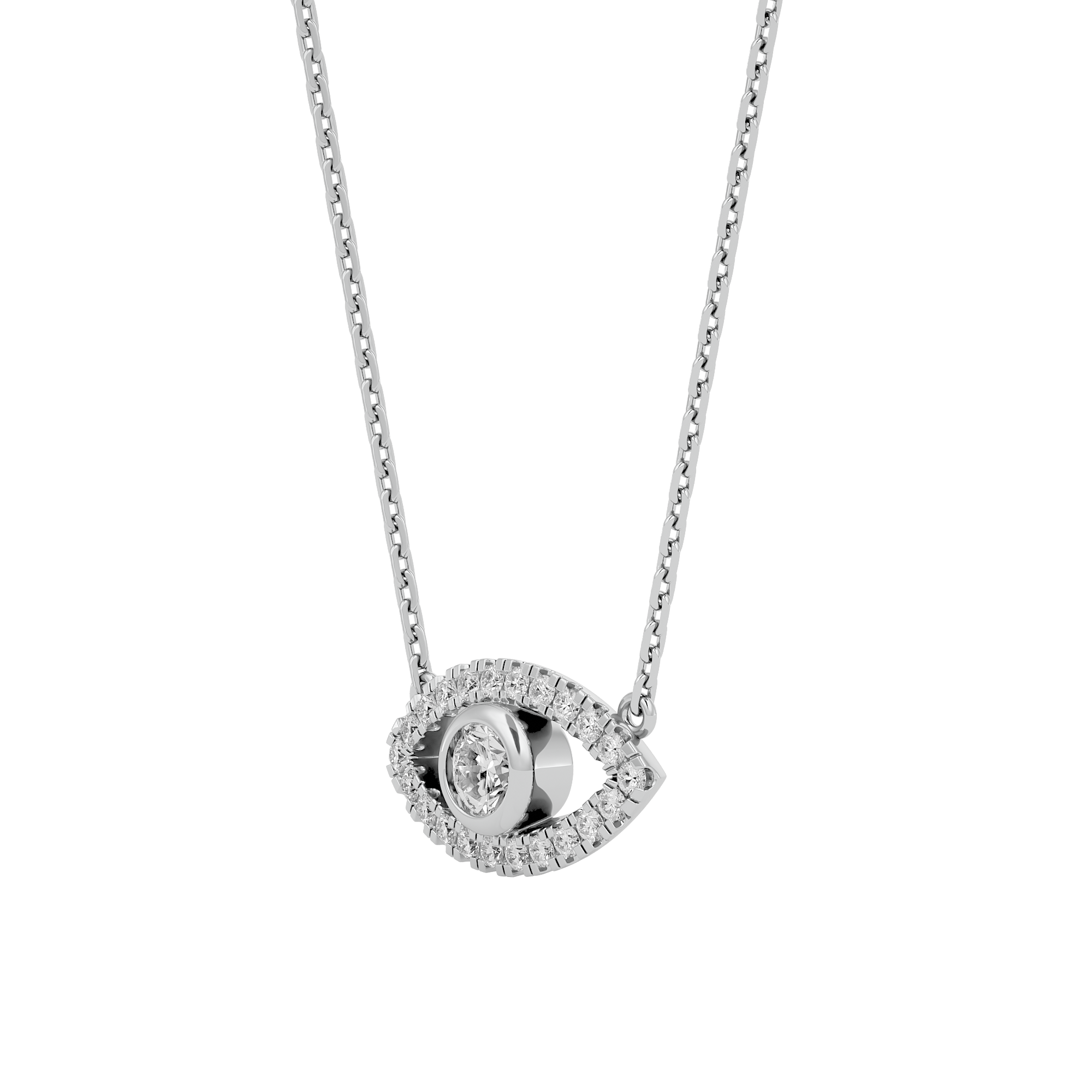 Evil Eye Solitaire Lab Grown Diamond Pendant