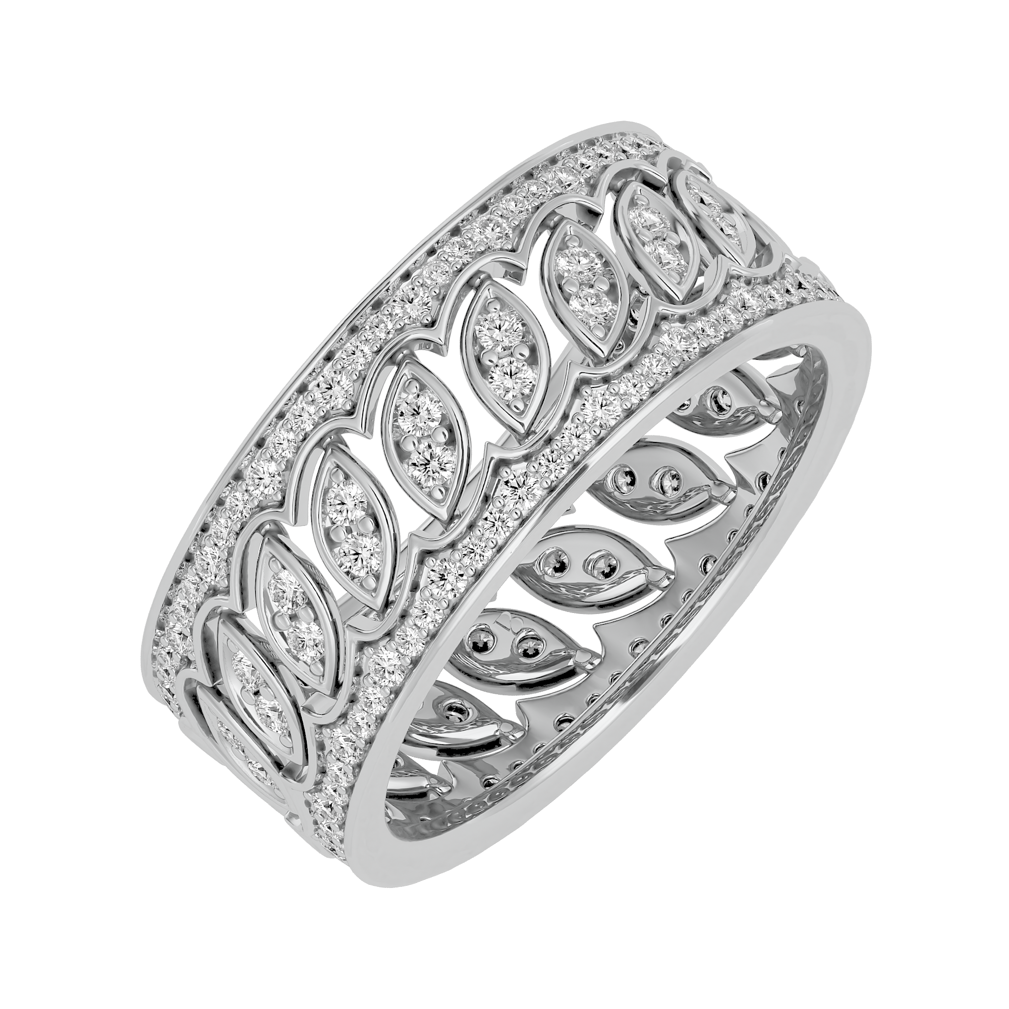 0.89Ct Round Cut Eternity Diamond Ring in White Gold- Blu Diamonds