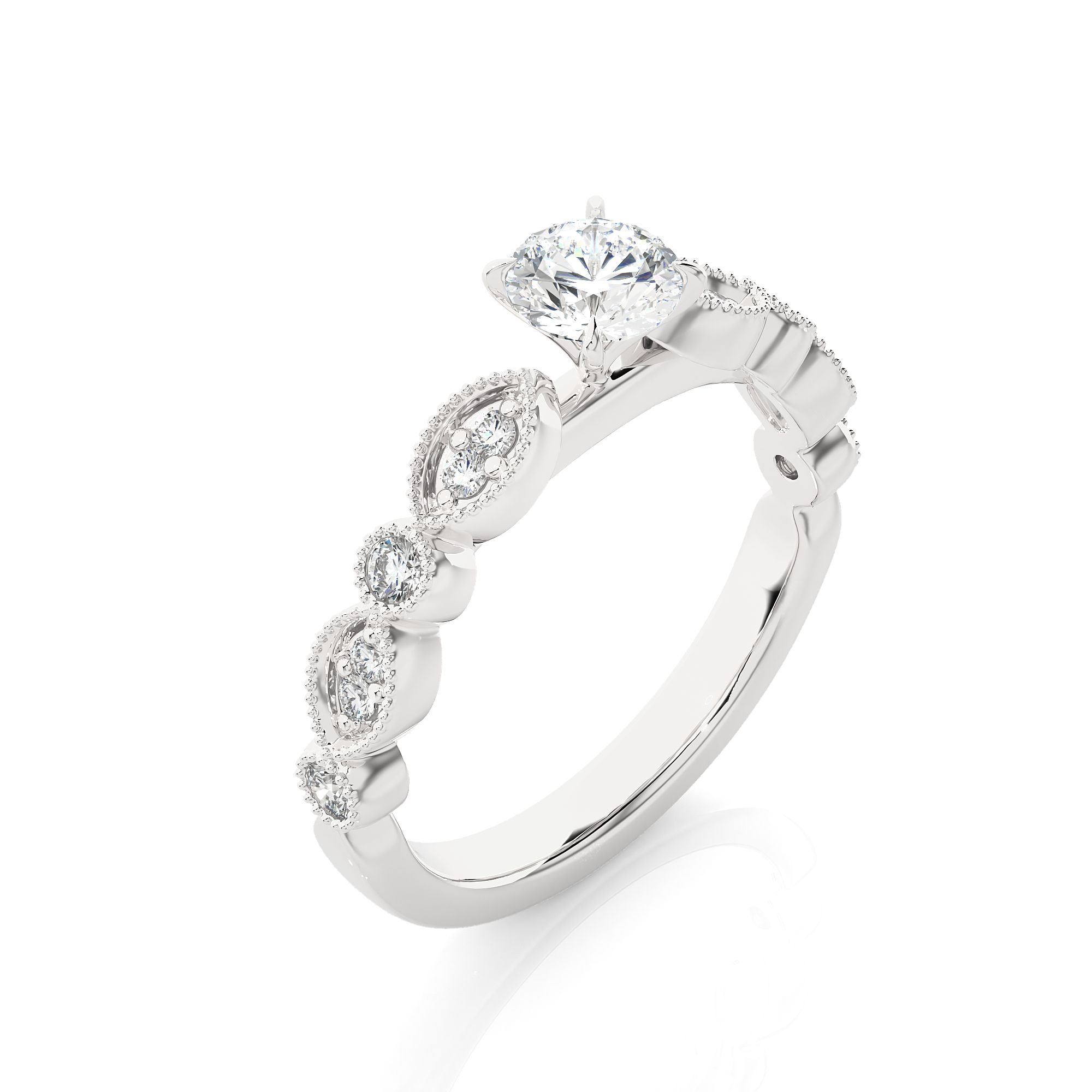 Victorian Splendor Solitaire Lab Grown Diamond Ring