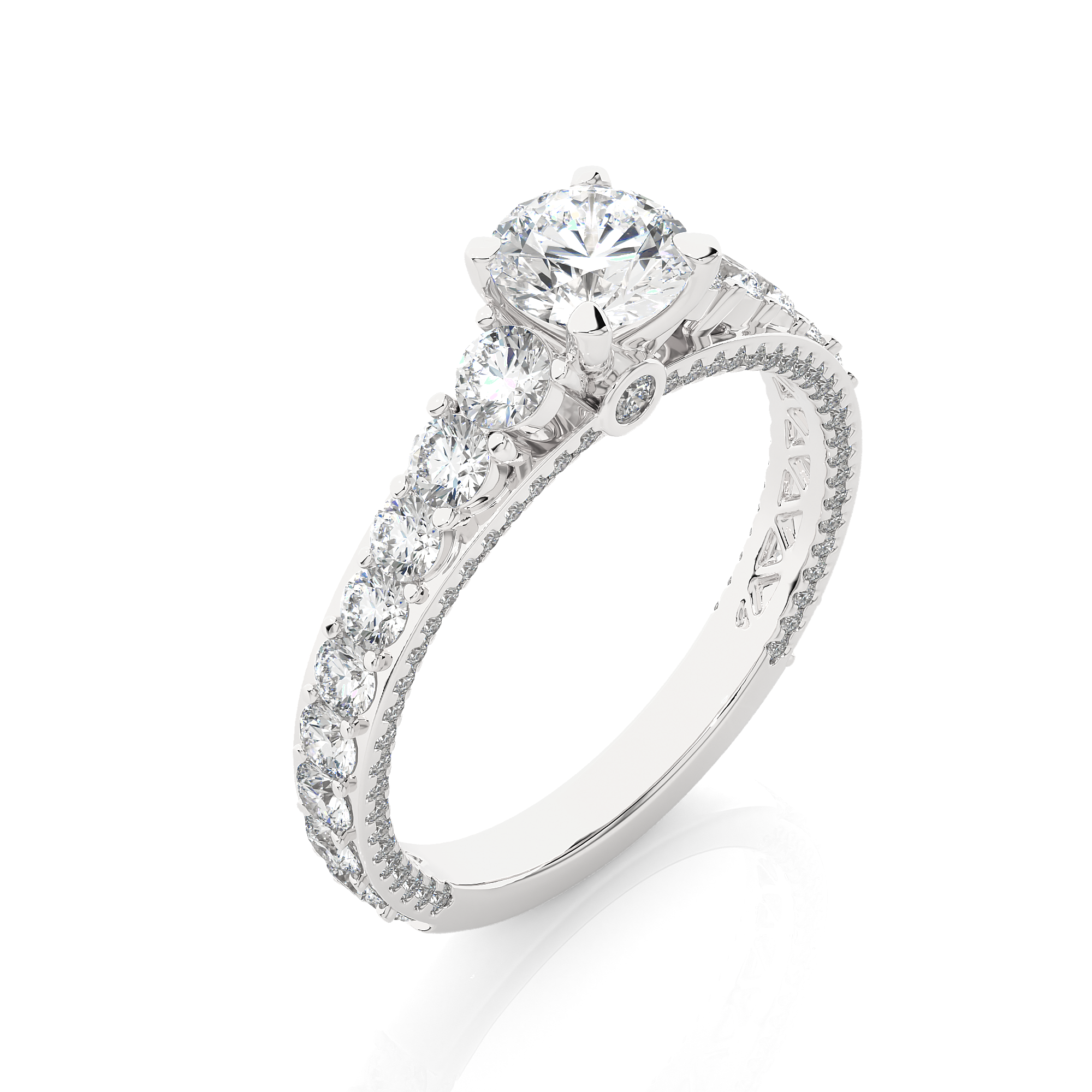 Charme de l'Art Nouveau Solitaire Lab Grown Diamond Ring