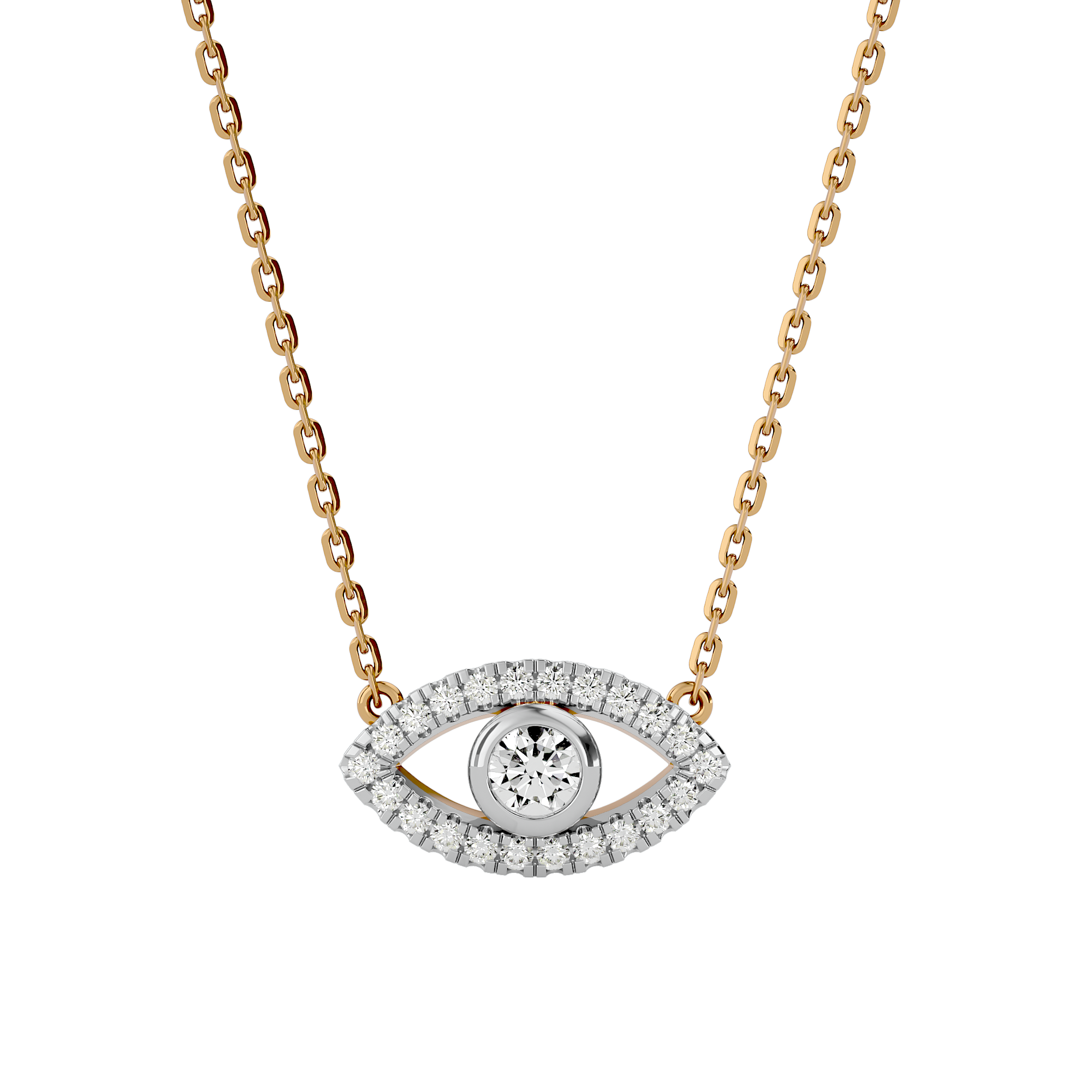 Evil Eye Solitaire Lab Grown Diamond Pendant