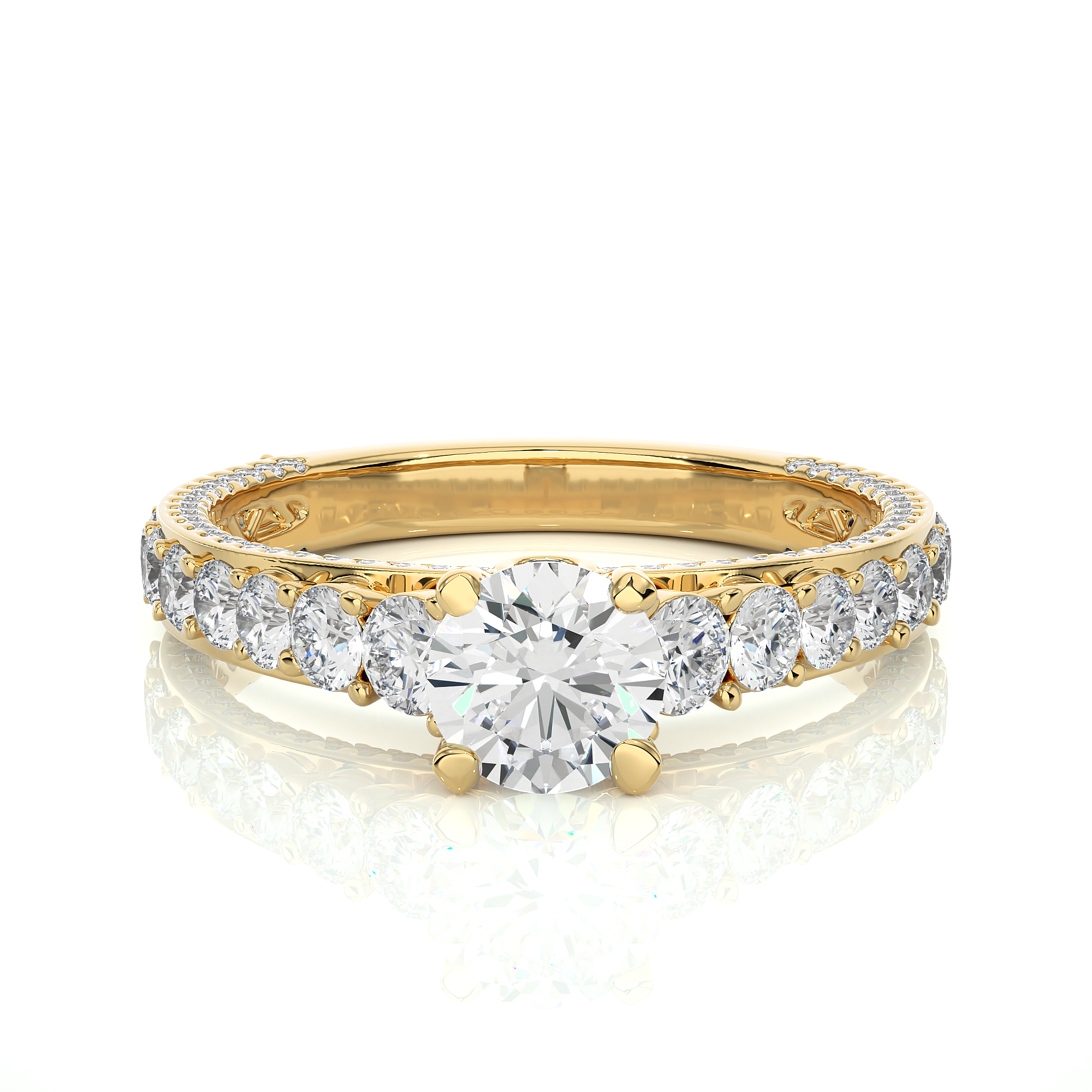 Charme de l'Art Nouveau Solitaire Lab Grown Diamond Ring