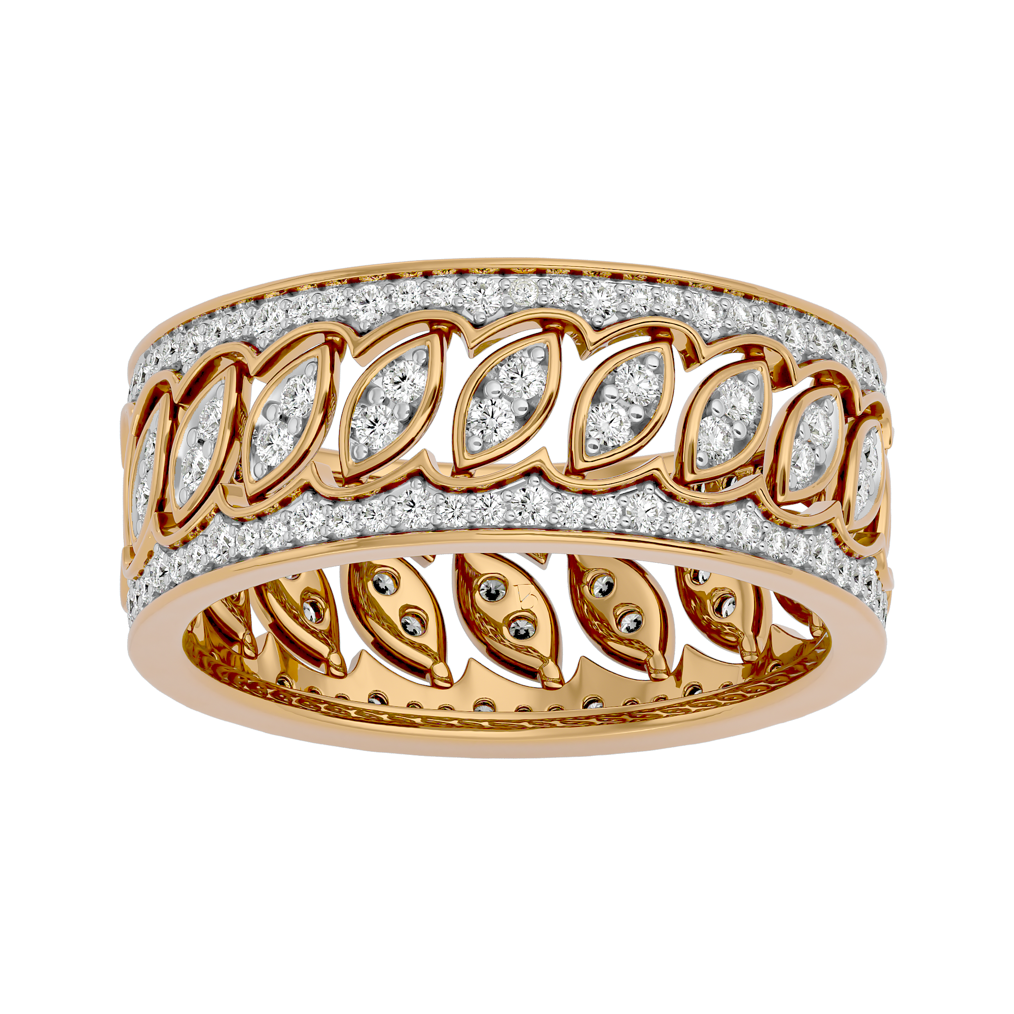 0.89Ct Yellow Gold Round Cut Eternity Diamond Ring - Blu Diamonds