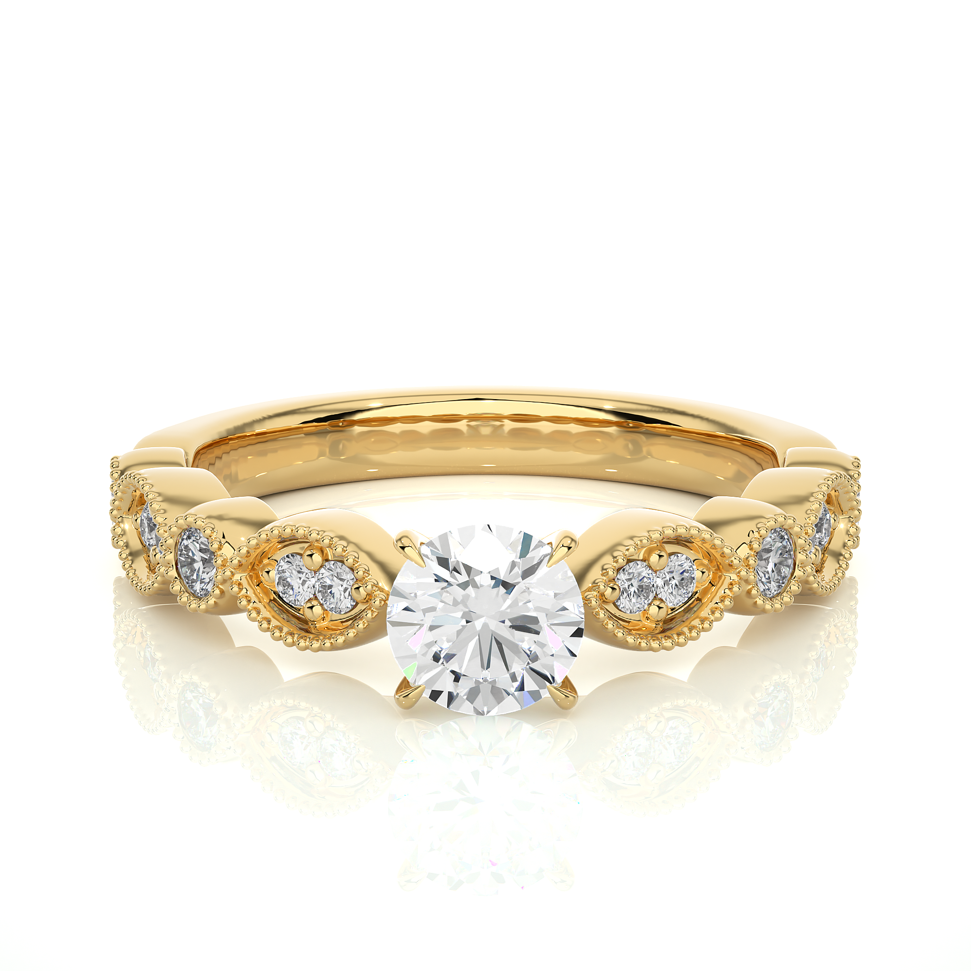 Victorian Splendor Solitaire Lab Grown Diamond Ring