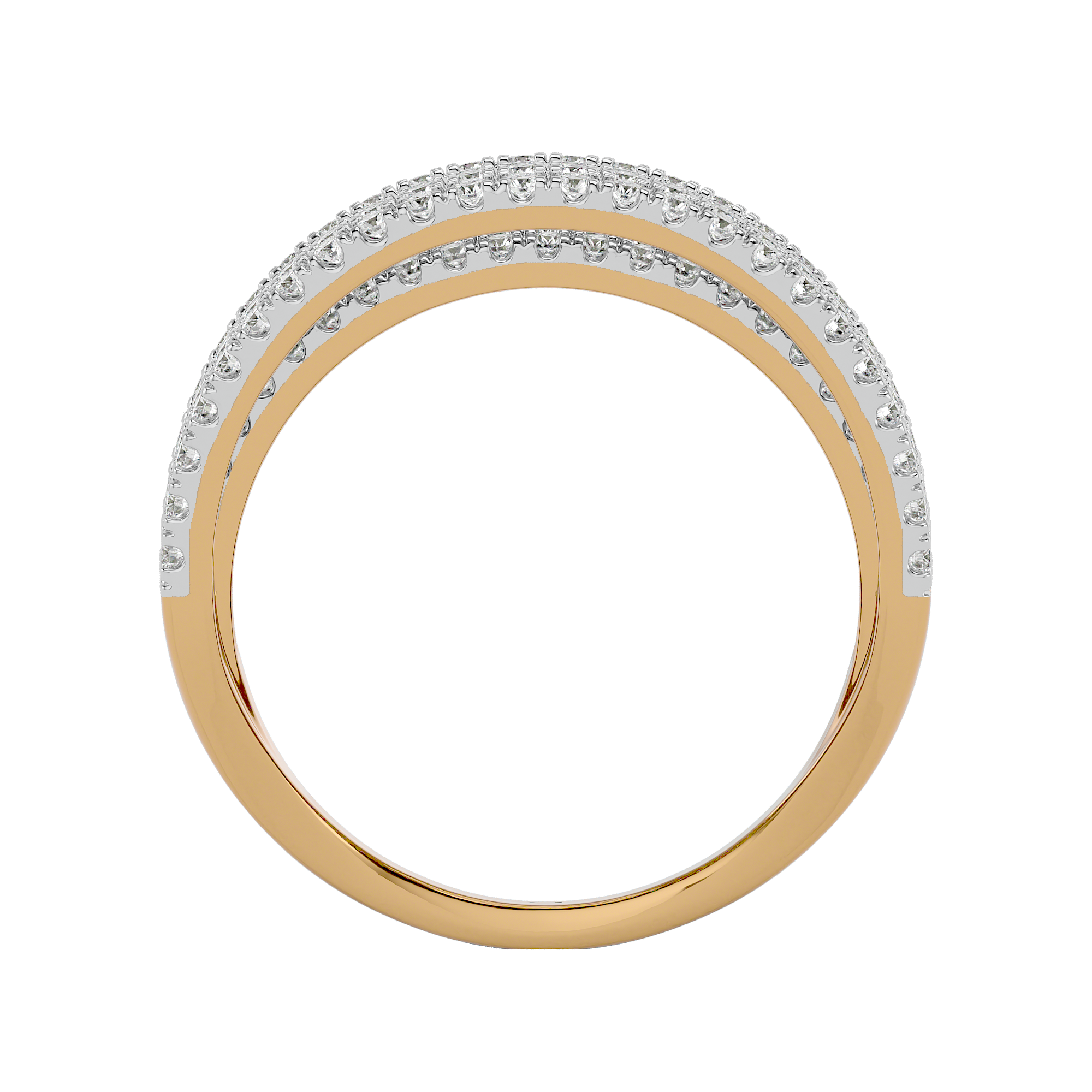 1.47 Ct Wedding Diamond Yellow Gold Band/ Ring - Blu Diamonds