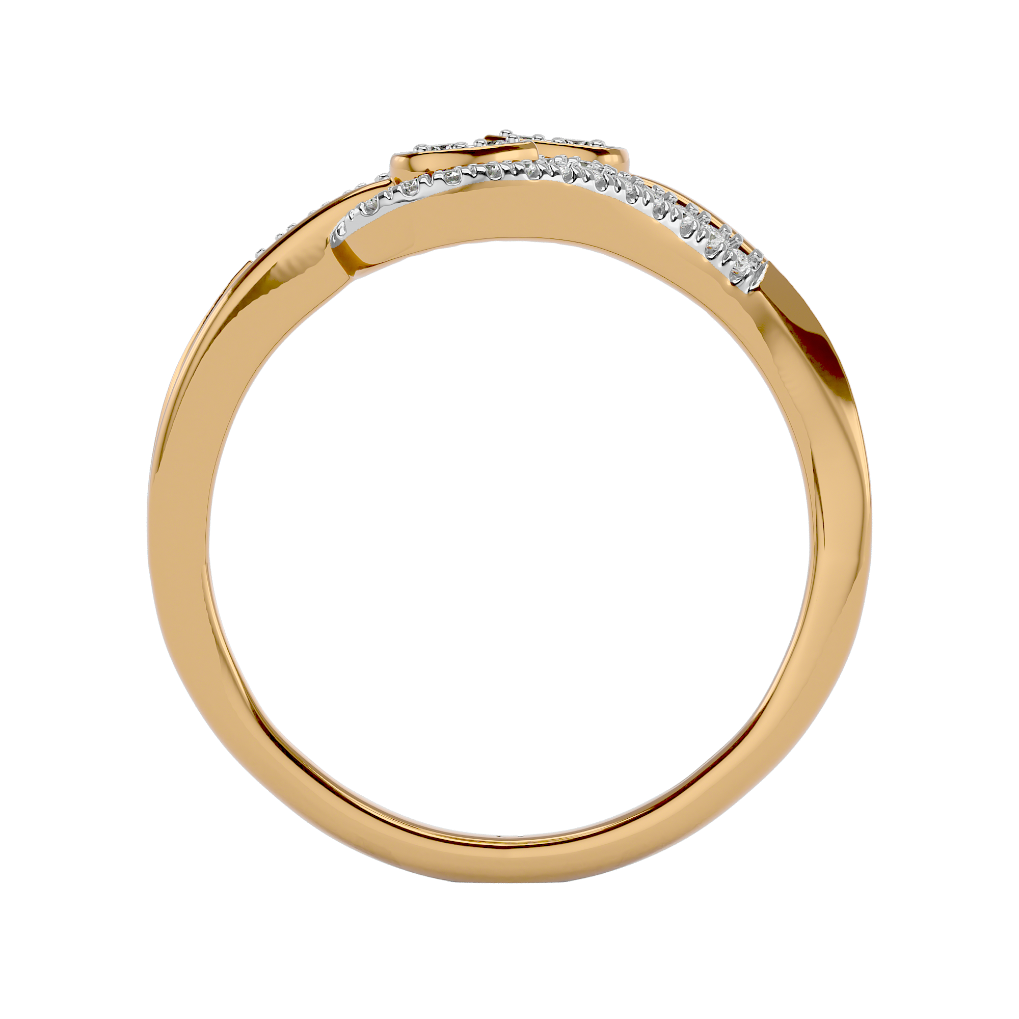 0.24 Ct Round Cut Promise Ring in 14Kt Yellow Gold - Blu Diamonds