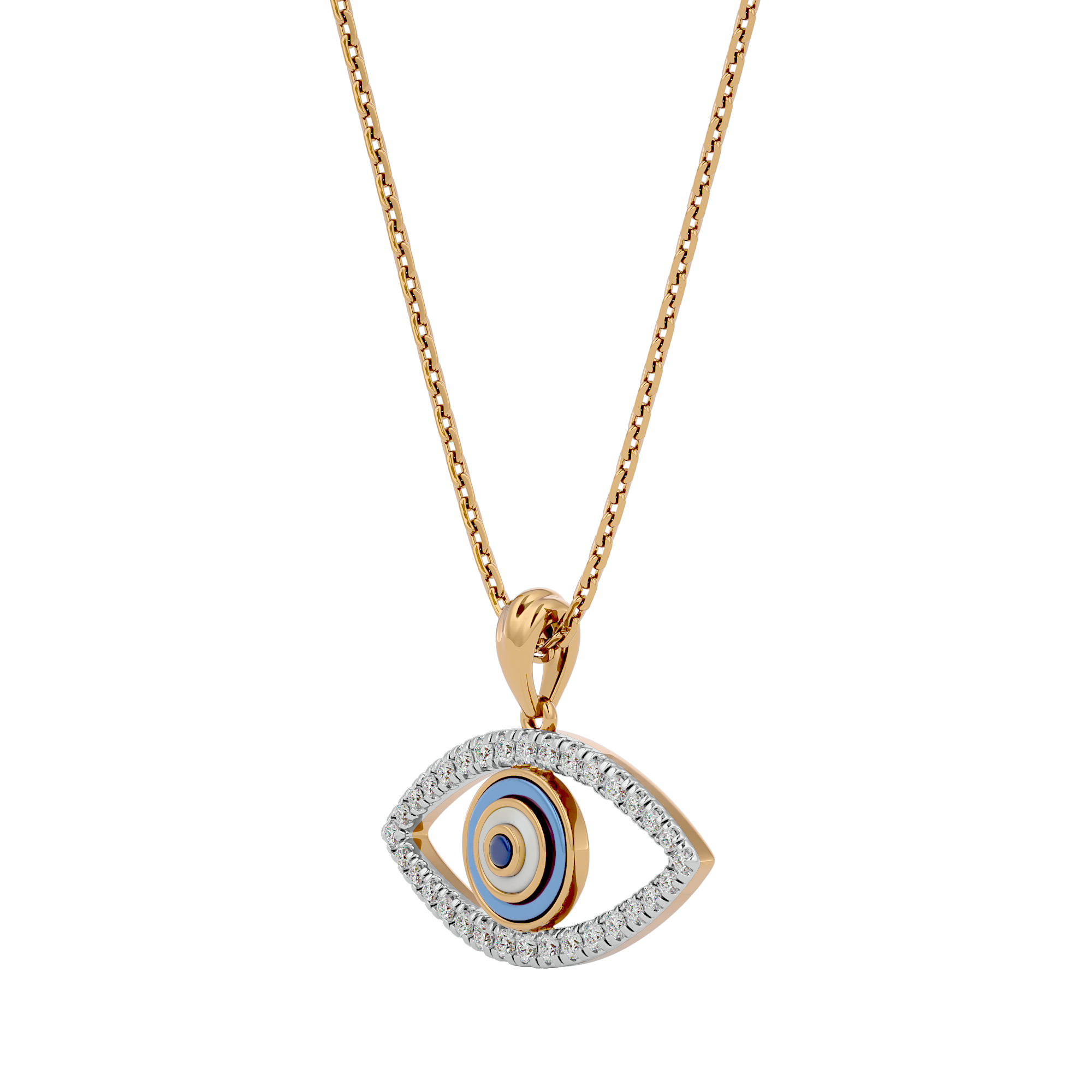 Ethereal Evil Eye Lab Grown Diamond Pendant