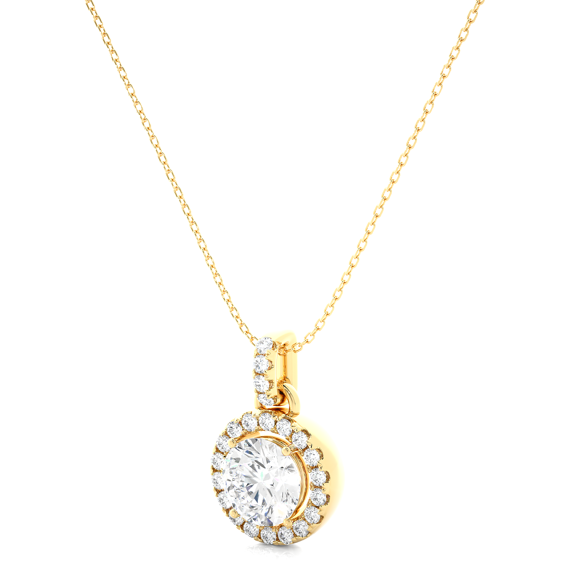 1.52Ct Pear Cut Diamond Pendant in Yellow Gold - Blu Diamonds