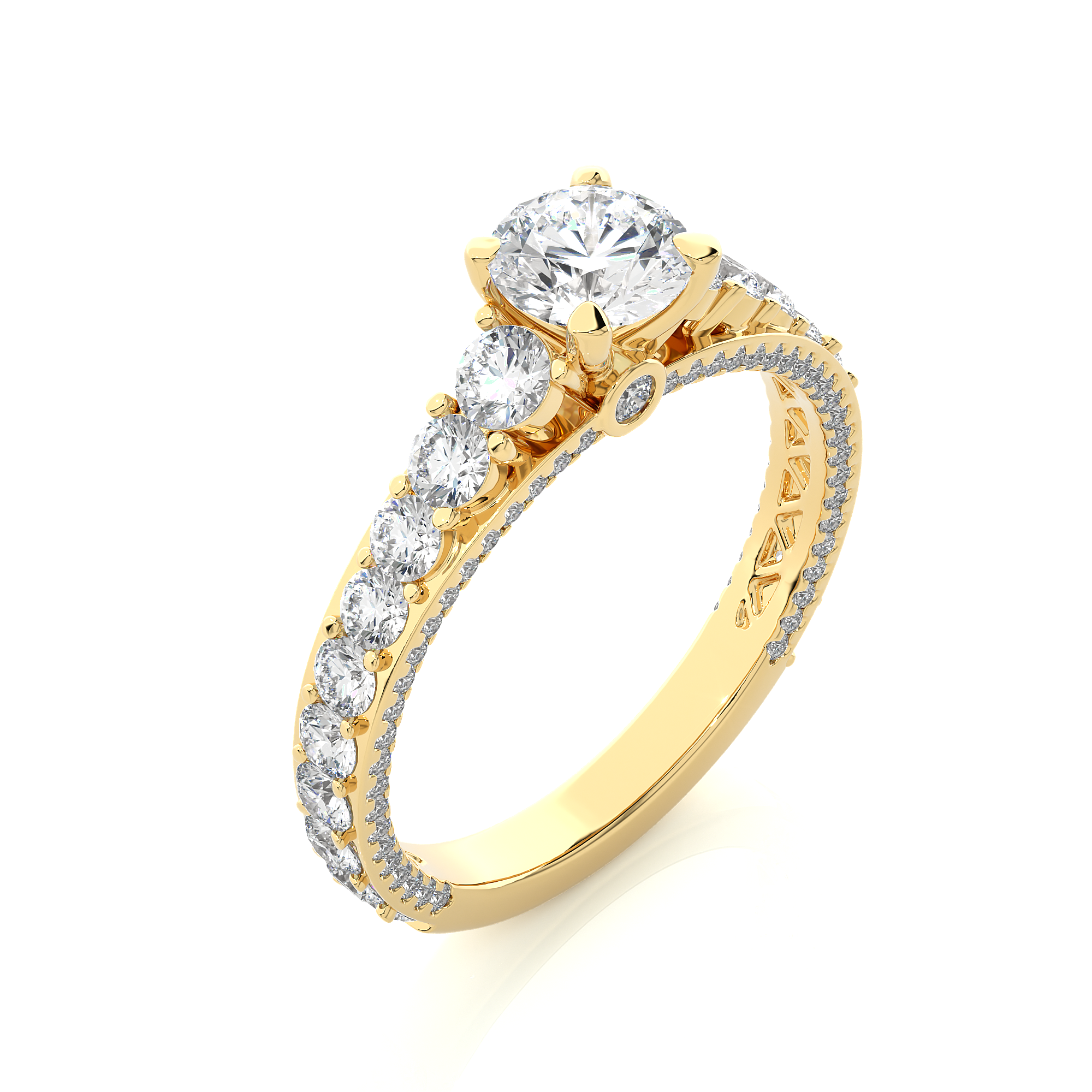 Charme de l'Art Nouveau Solitaire Lab Grown Diamond Ring