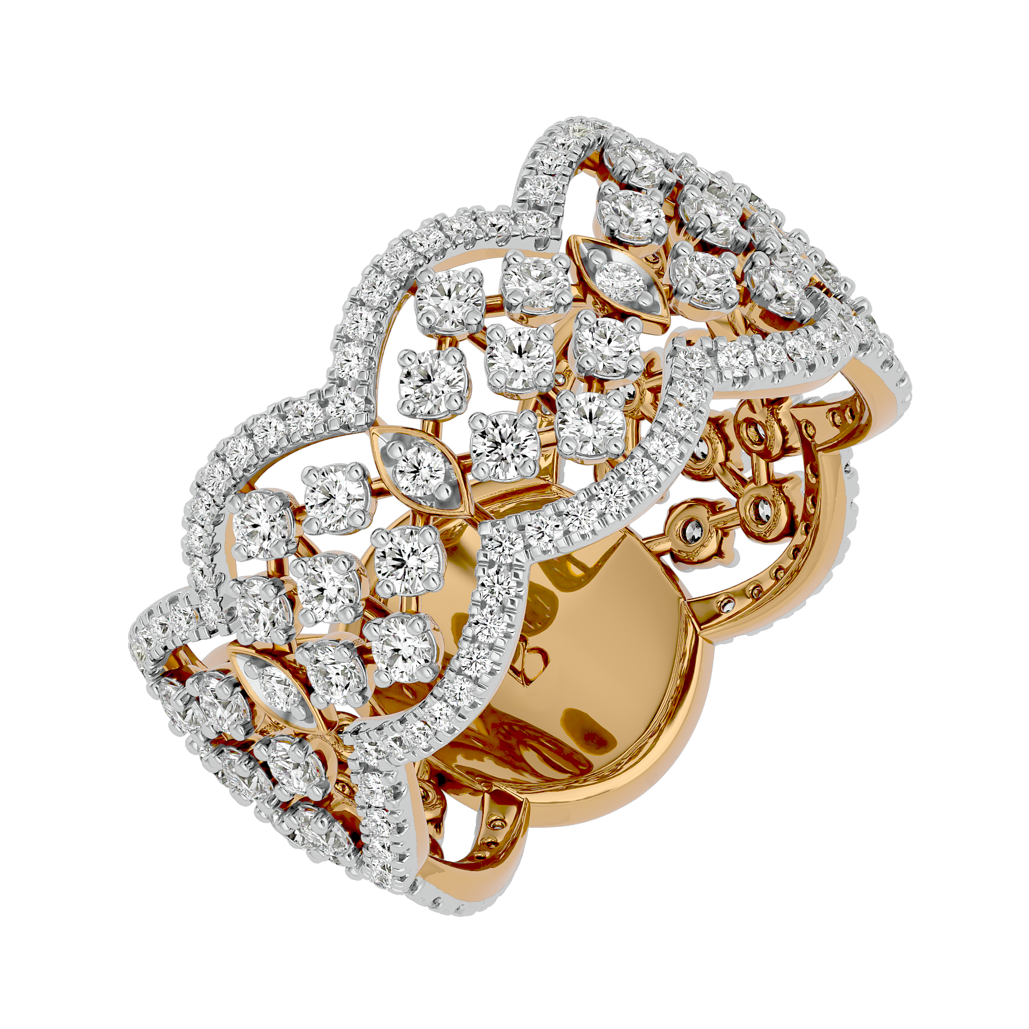 1 Carat Diamond Ring in 14Kt Yellow Gold - Blu Diamonds