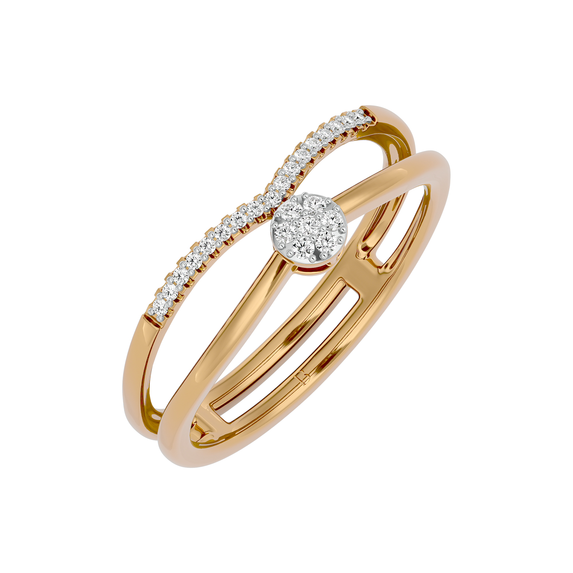 0.09Ct Daily Wear Diamond Yellow Gold Ring - Blu DIamonds