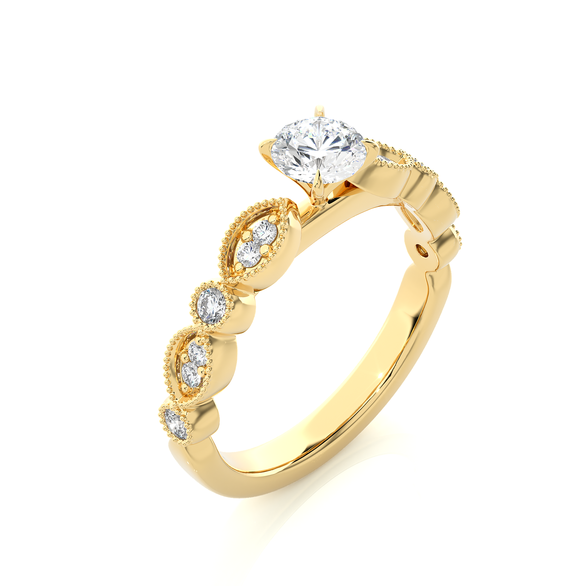 Victorian Splendor Solitaire Lab Grown Diamond Ring