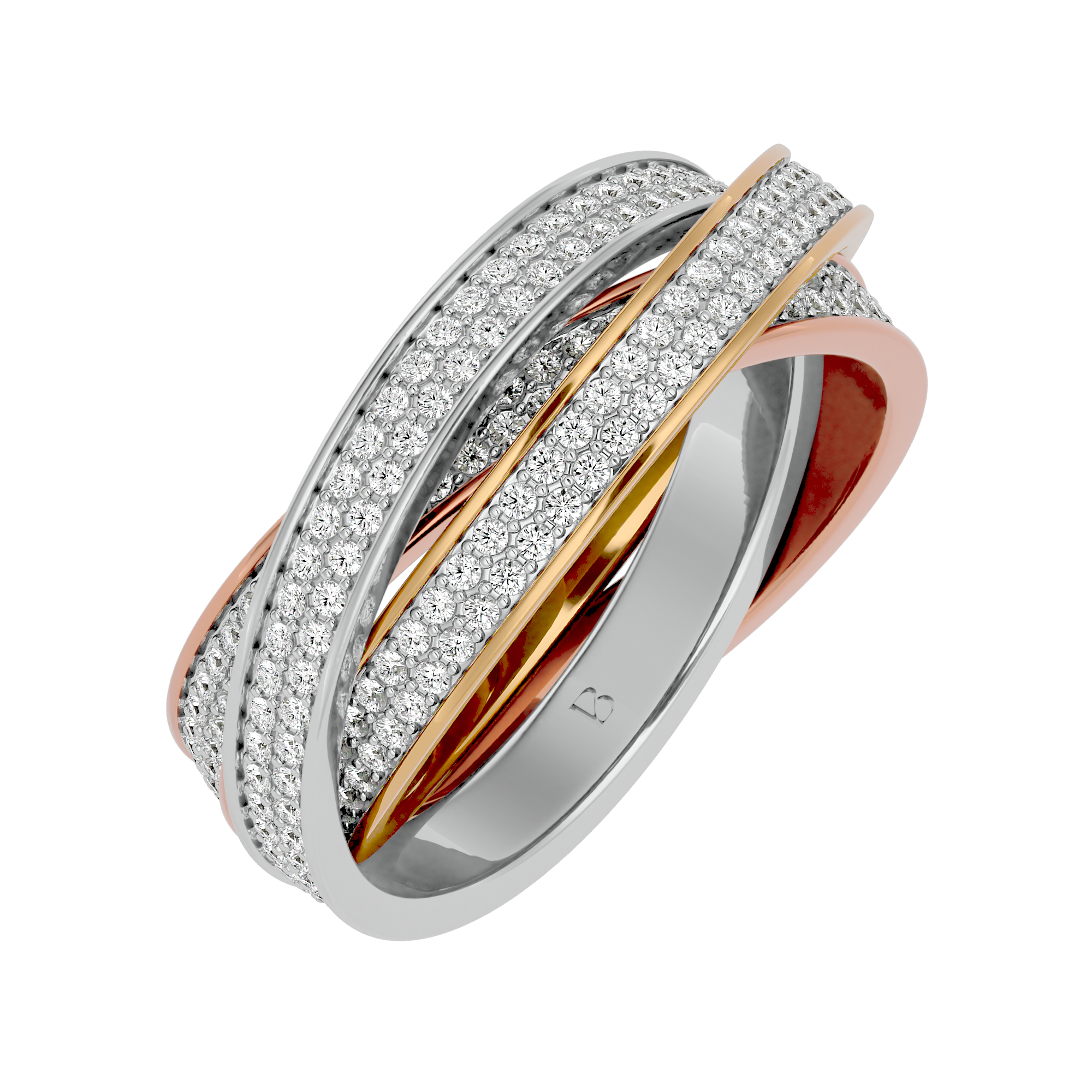 Ethereal Tri-Gold Diamond Statement