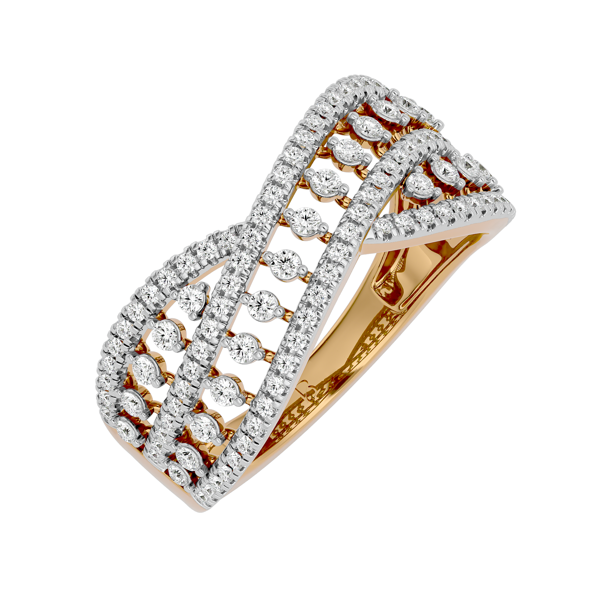 0.72 Ct Diamond Wedding Bands in 14Kt Yellow Gold - Blu Diamonds