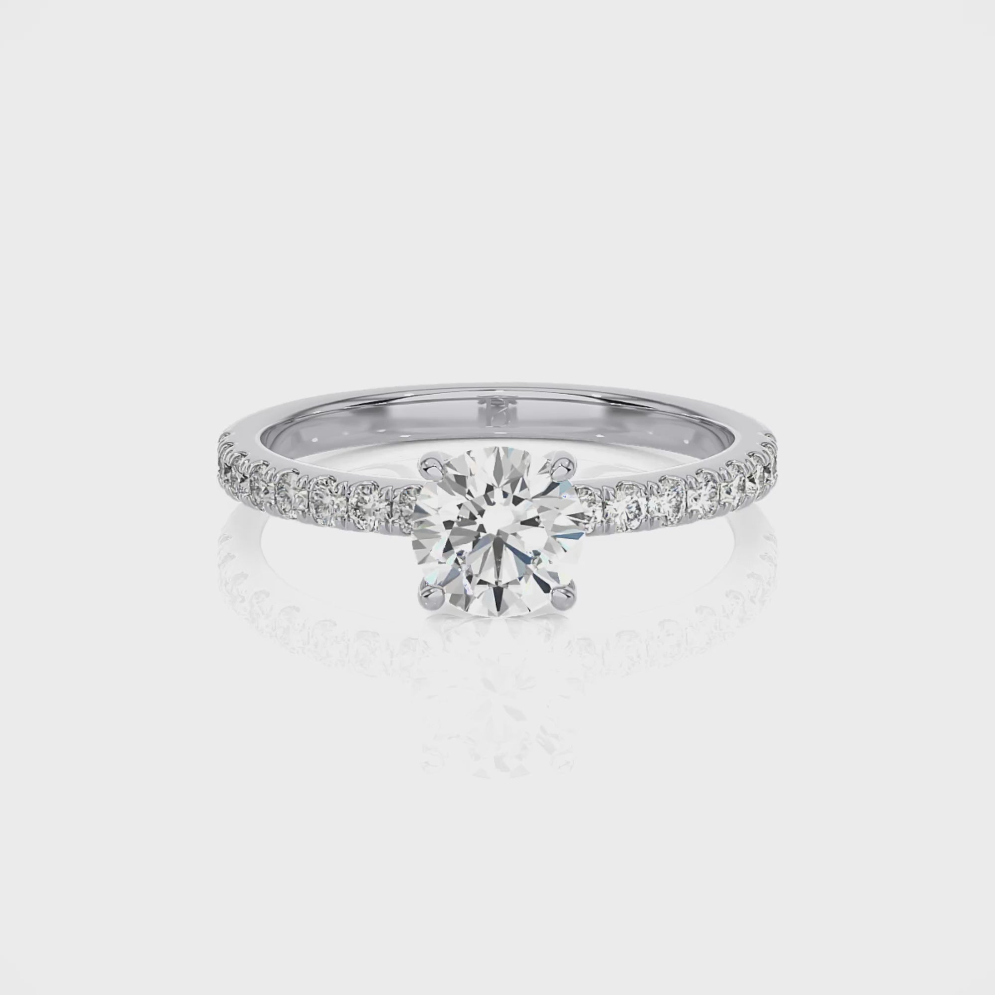 Timeless Solitaire Lab Grown Diamond Ring - White Gold Metal - Blu Diamonds