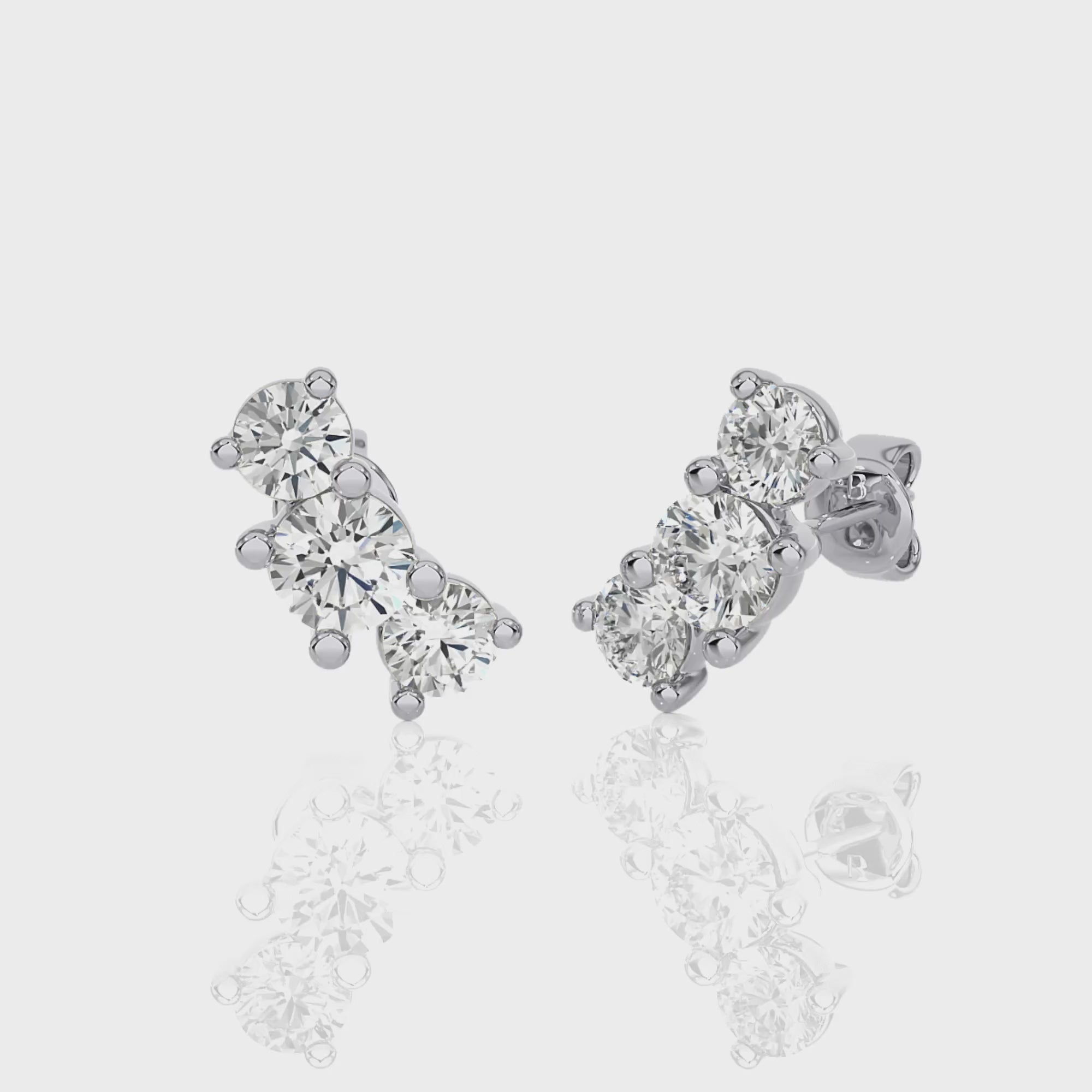 White Gold 0.94 Ct Solitaire Dimaond Earring - Blu DIamonds